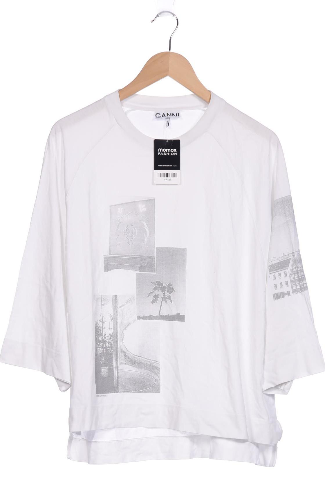 

Ganni Damen Langarmshirt, weiß, Gr. 42