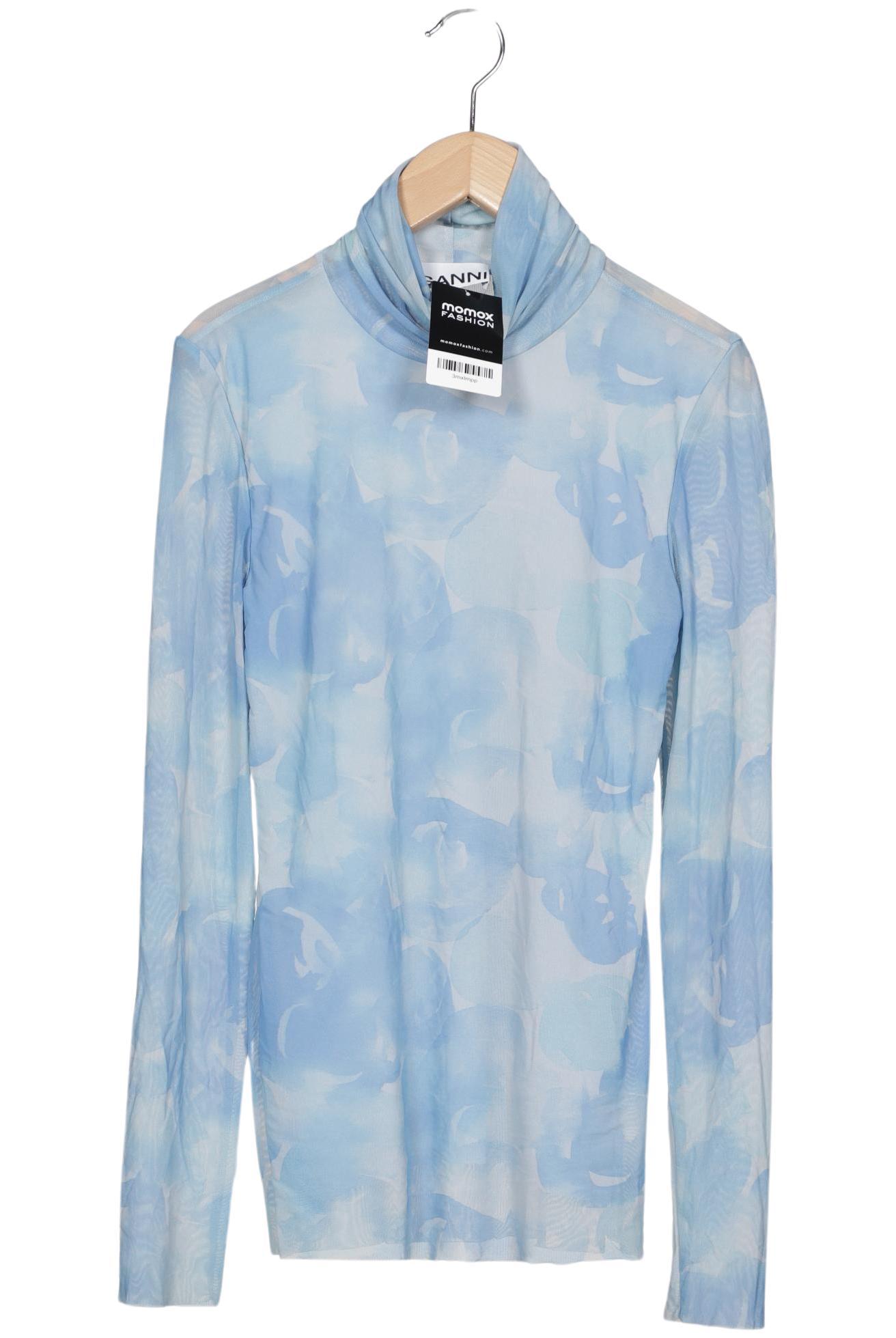 

Ganni Damen Langarmshirt, blau, Gr. 36