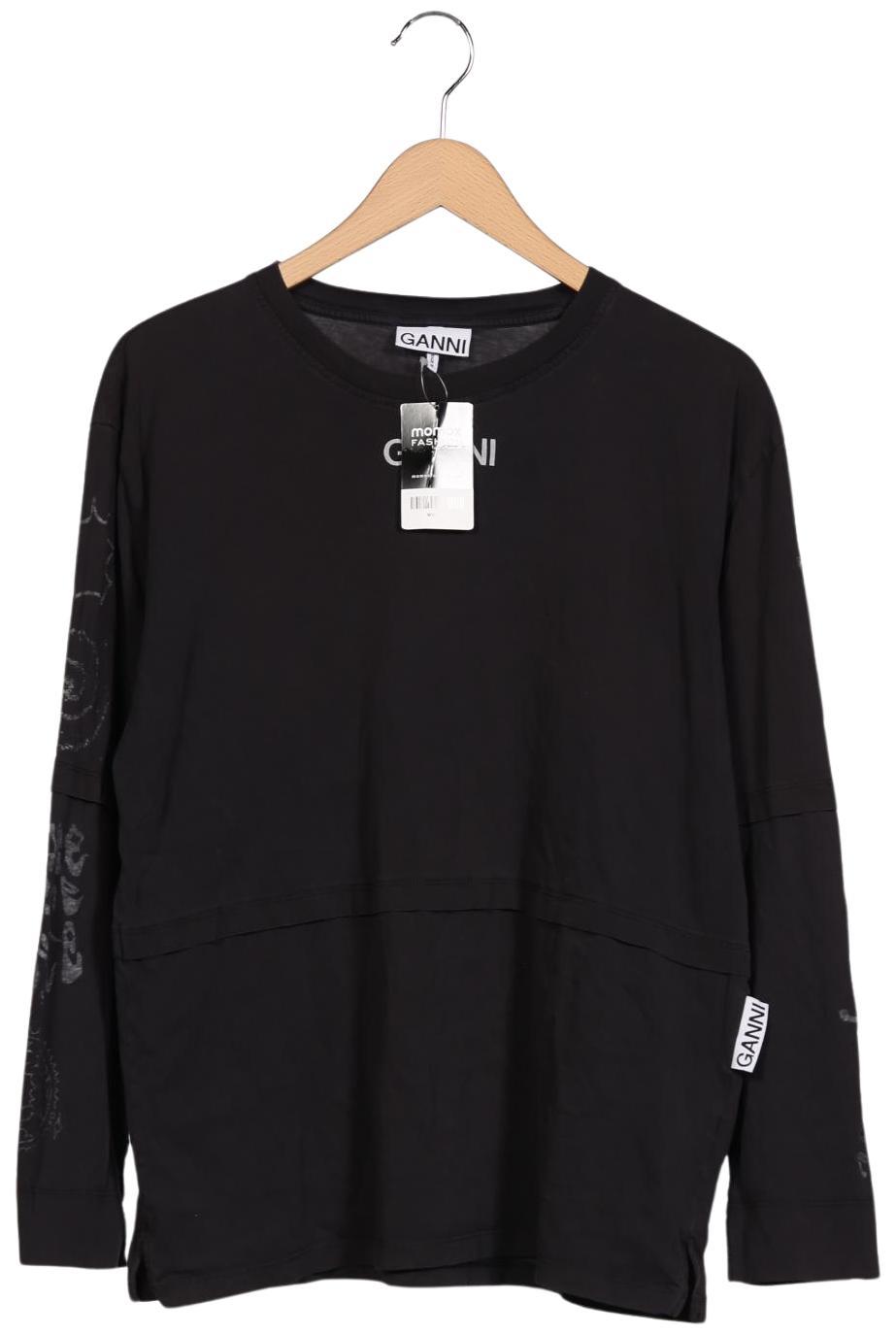 

Ganni Damen Langarmshirt, schwarz, Gr. 42