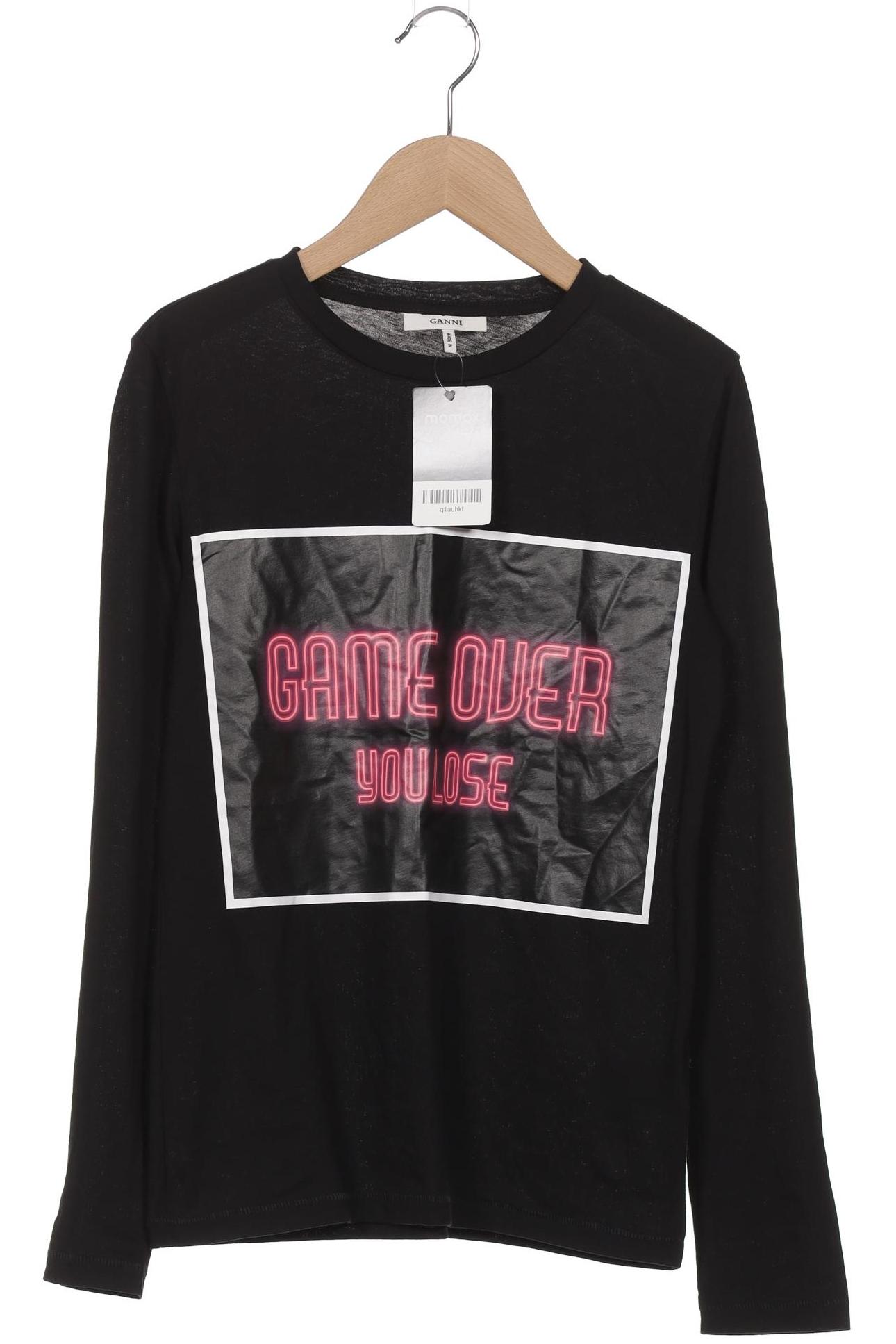 

Ganni Damen Langarmshirt, schwarz, Gr. 34