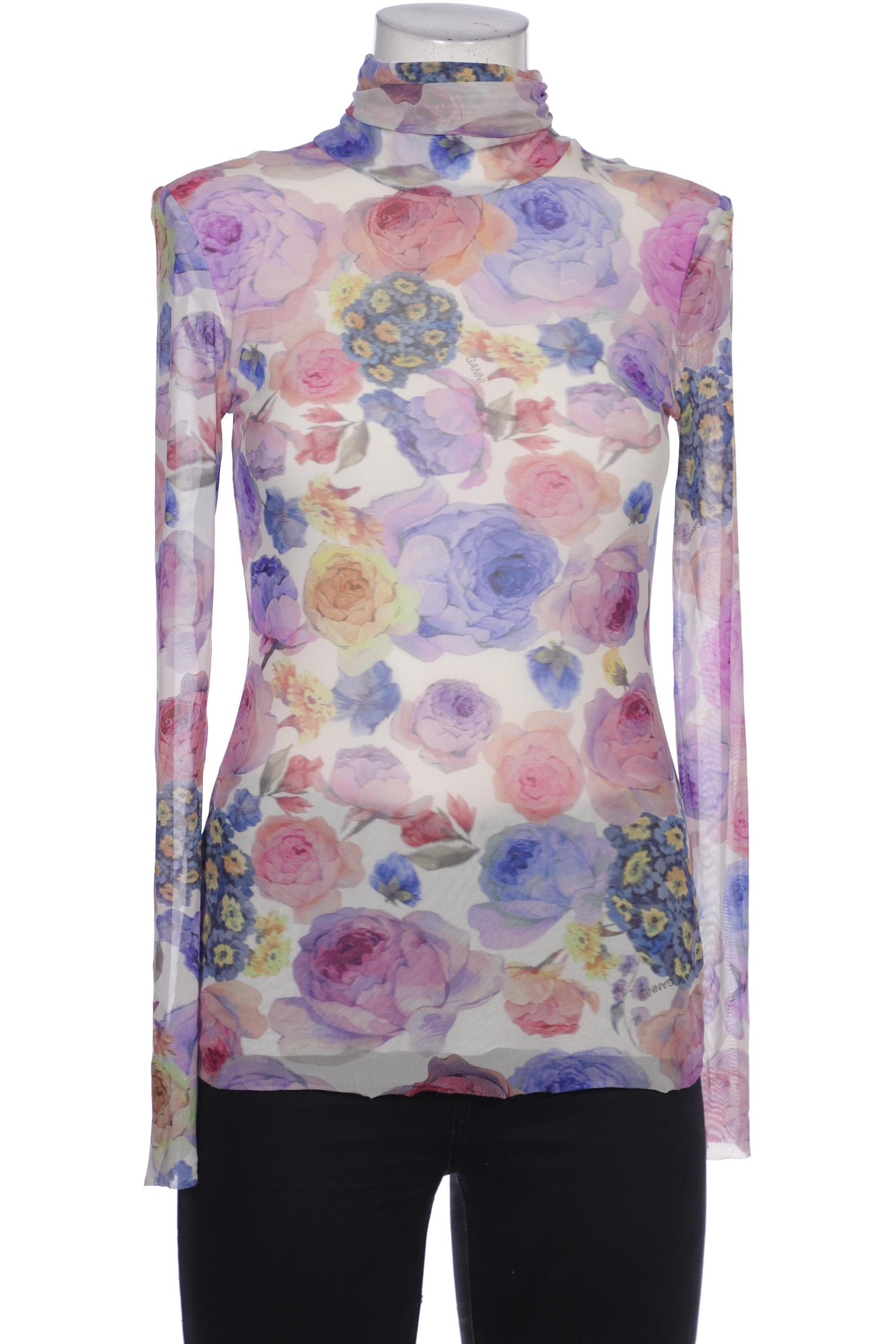 

Ganni Damen Langarmshirt, blau, Gr. 38