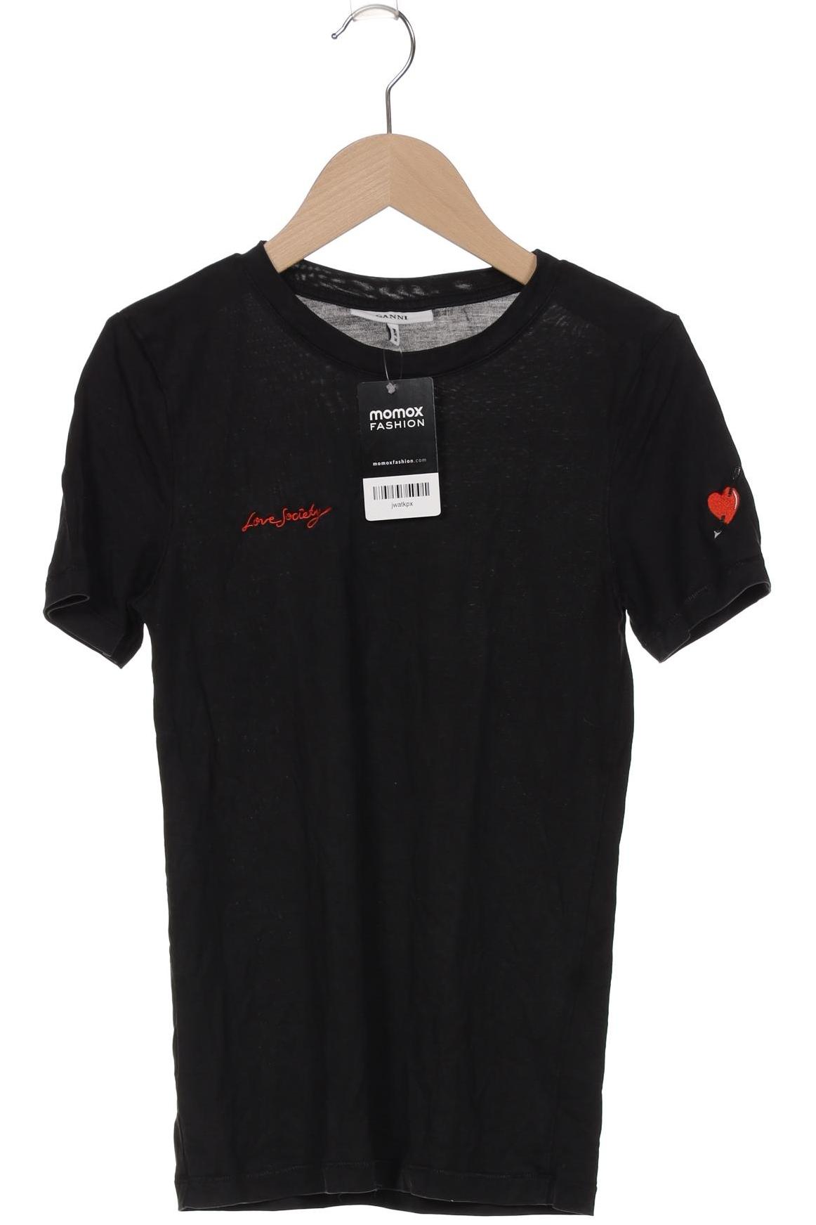 

Ganni Damen T-Shirt, schwarz, Gr. 36