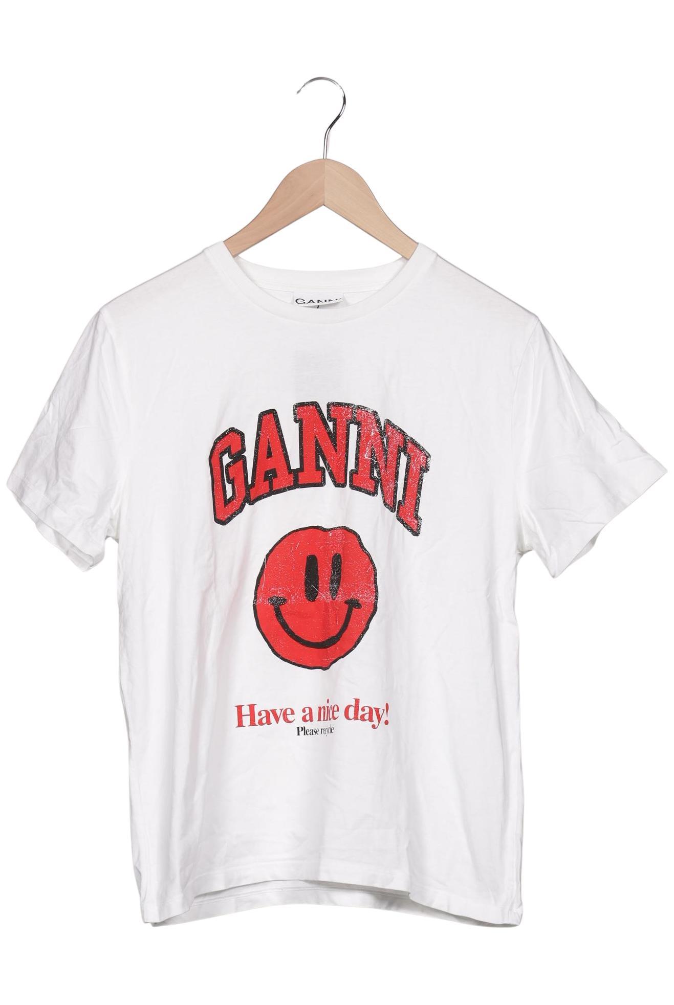 

Ganni Damen T-Shirt, weiß, Gr. 38