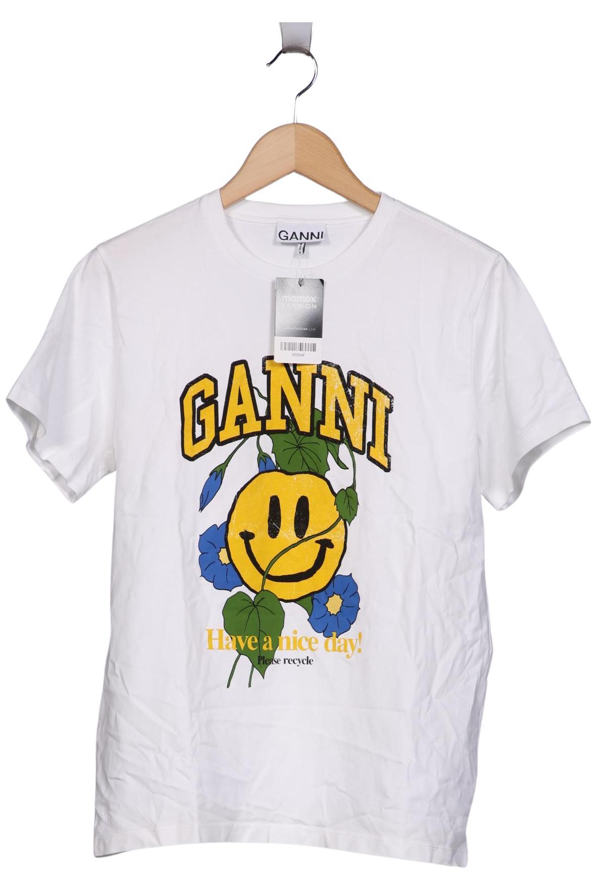 

Ganni Damen T-Shirt, weiß, Gr. 36