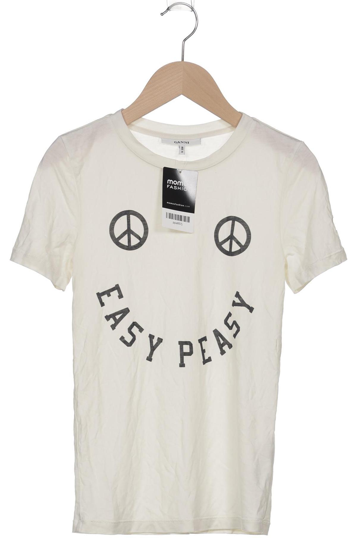 

Ganni Damen T-Shirt, cremeweiß, Gr. 34