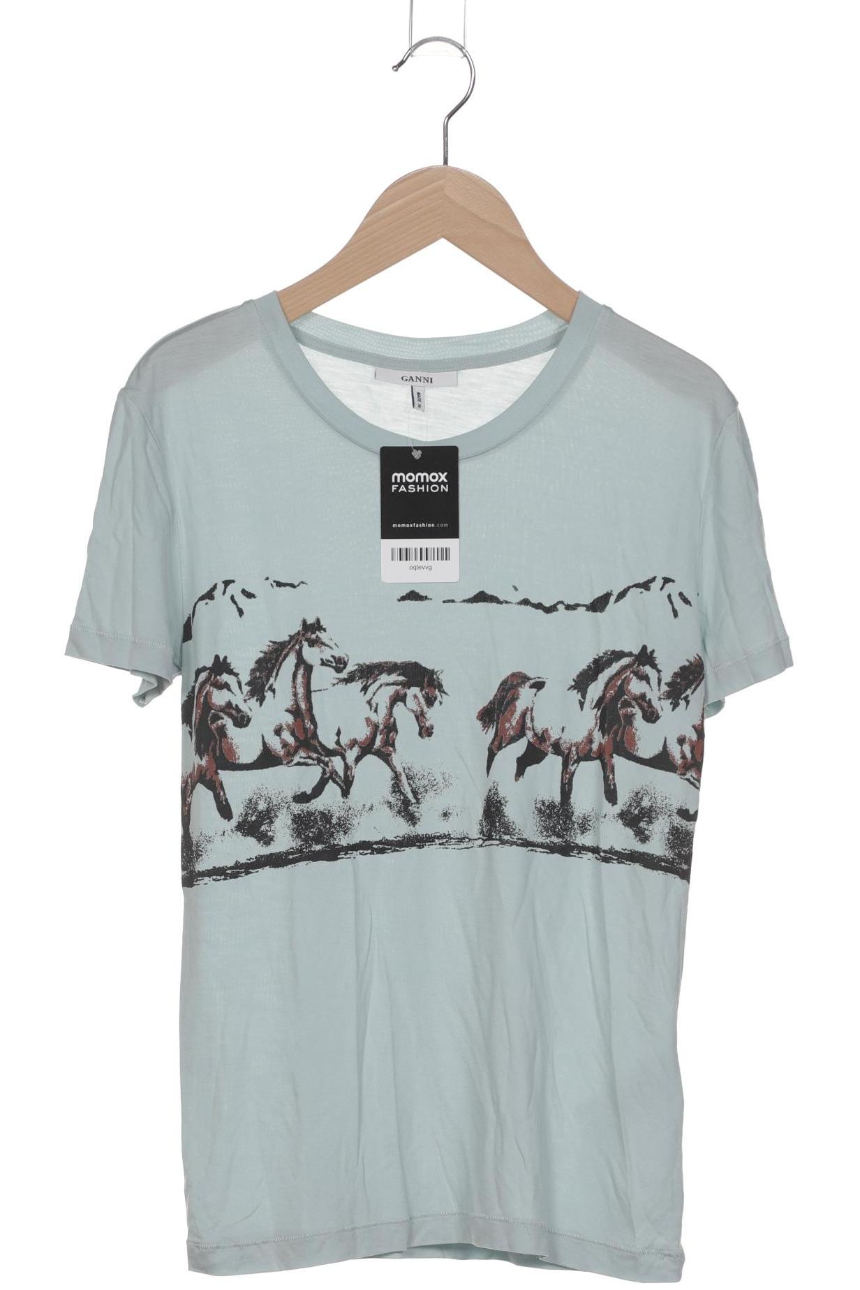 

Ganni Damen T-Shirt, hellblau, Gr. 36