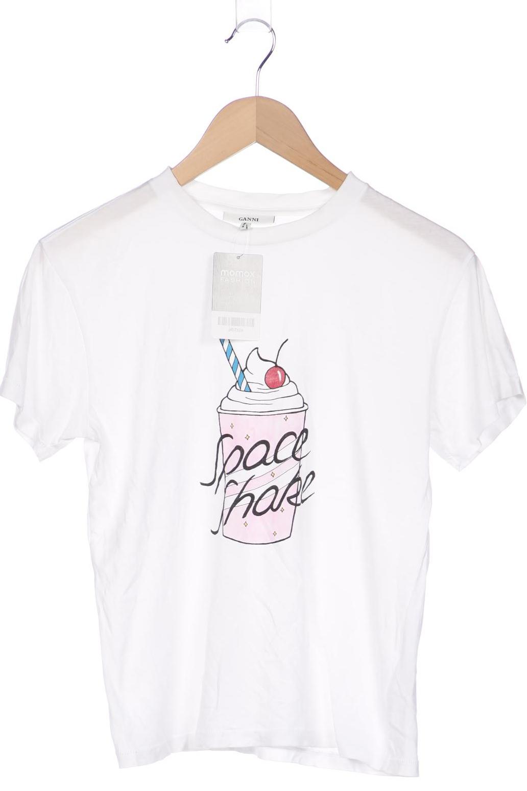 

Ganni Damen T-Shirt, weiß, Gr. 36