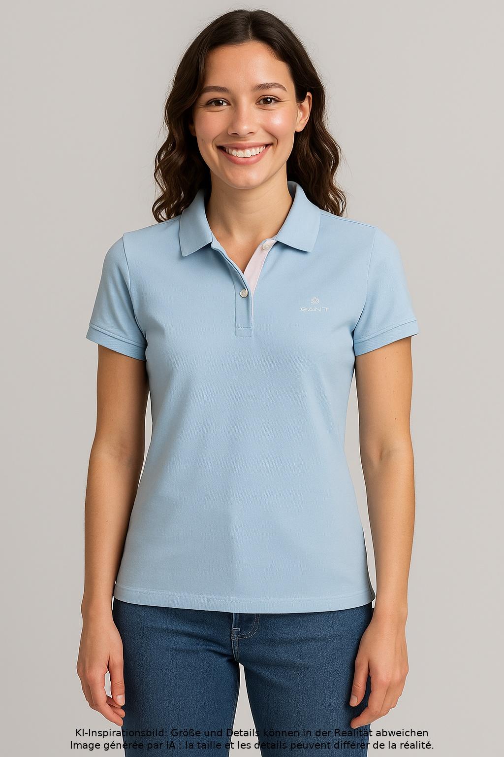

Gant Damen Poloshirt, hellblau, Gr. 36