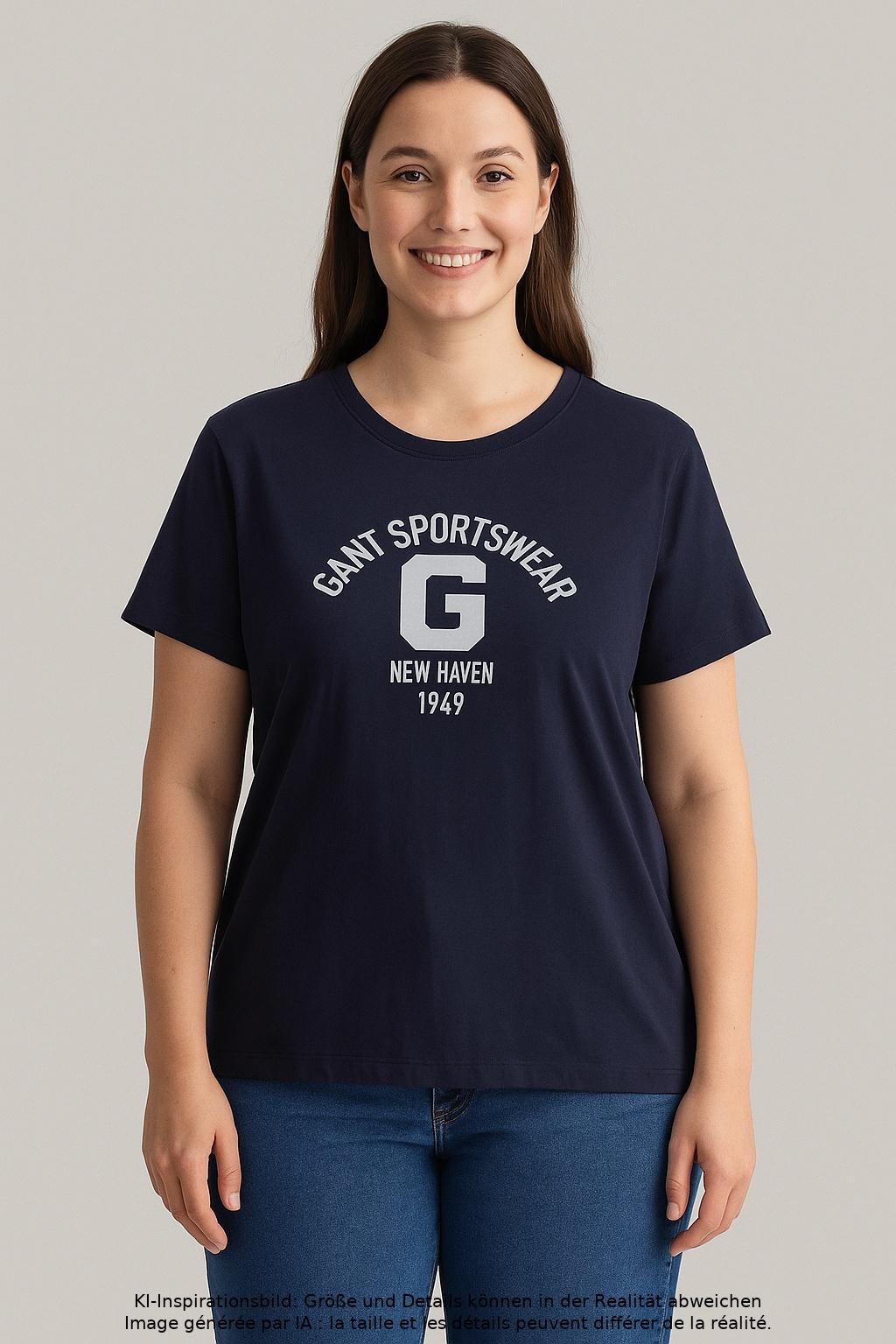 

Gant Damen T-Shirt, marineblau, Gr. 44