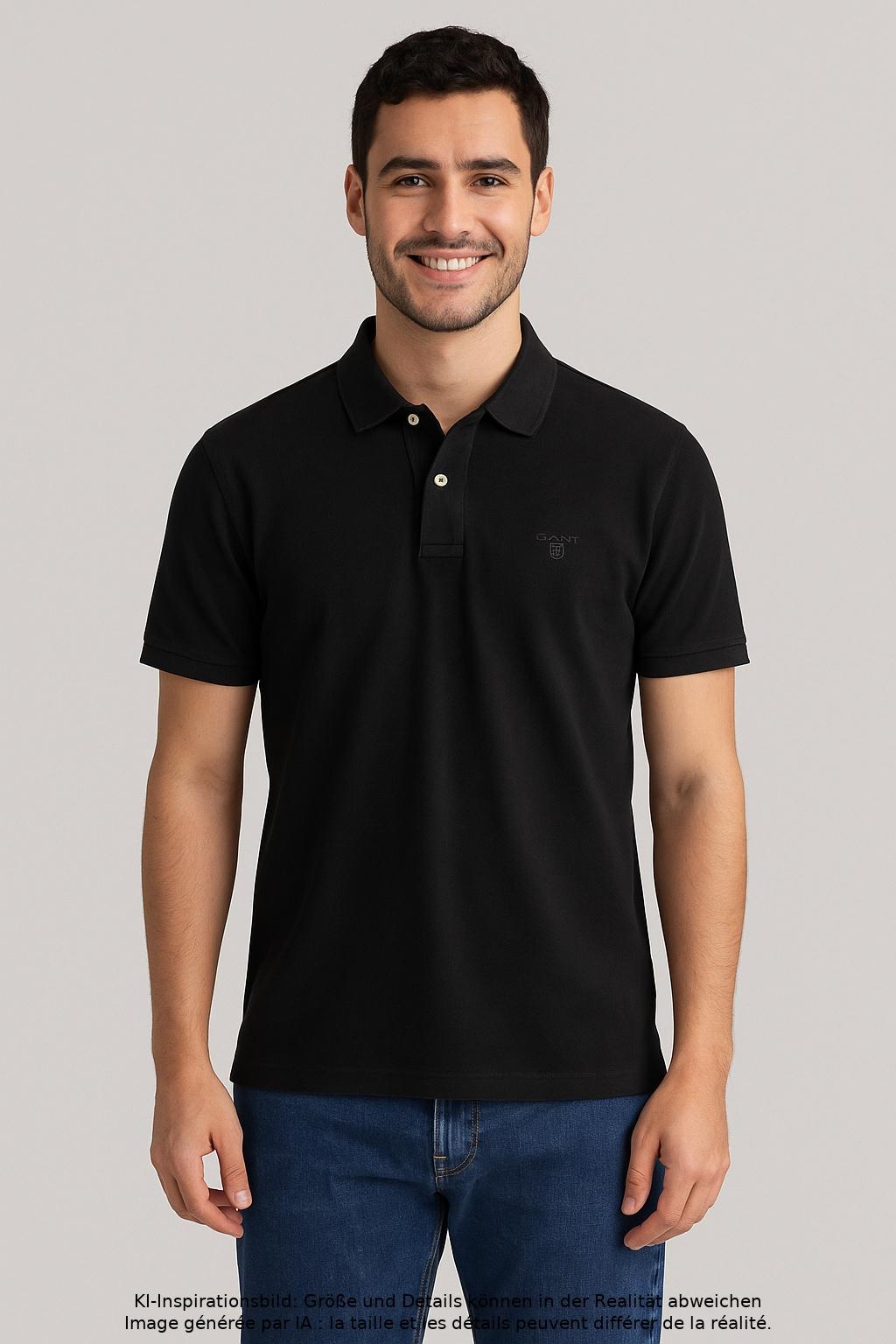 Thumbnail - Gant Herren Poloshirt, schwarz, Gr. 46