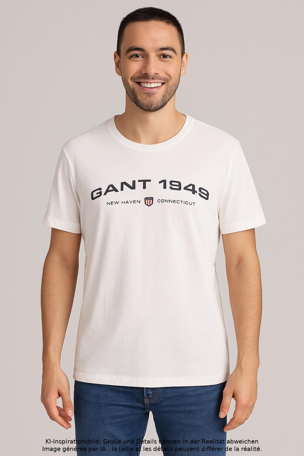 

Gant Herren T-Shirt, weiß, Gr. 52