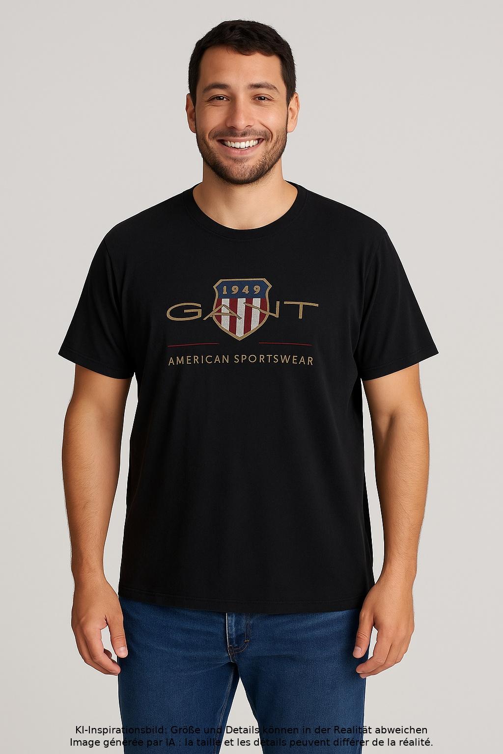 

Gant Herren T-Shirt, schwarz, Gr. 54