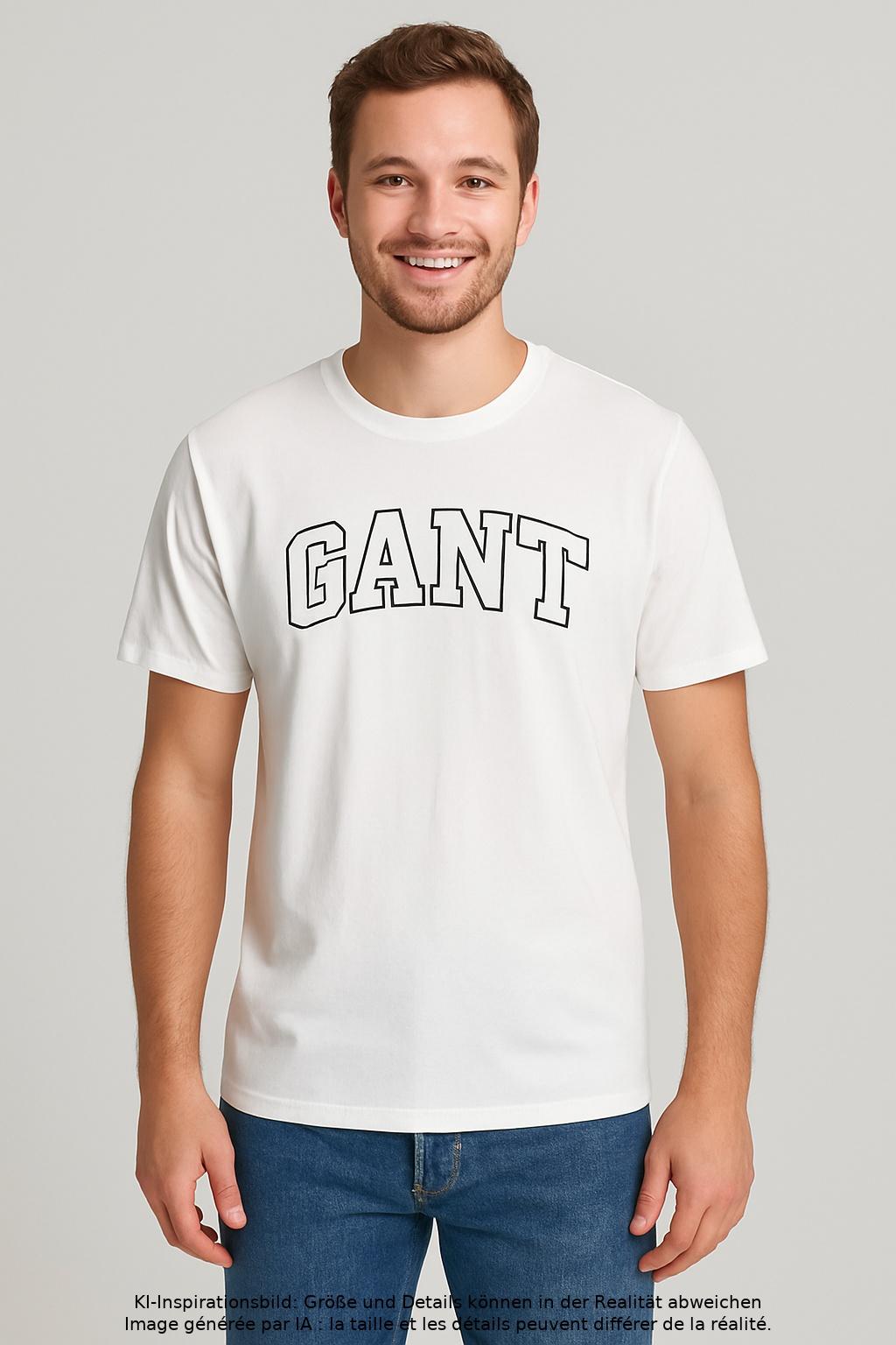 Thumbnail - Gant Herren T-Shirt, weiß, Gr. 46