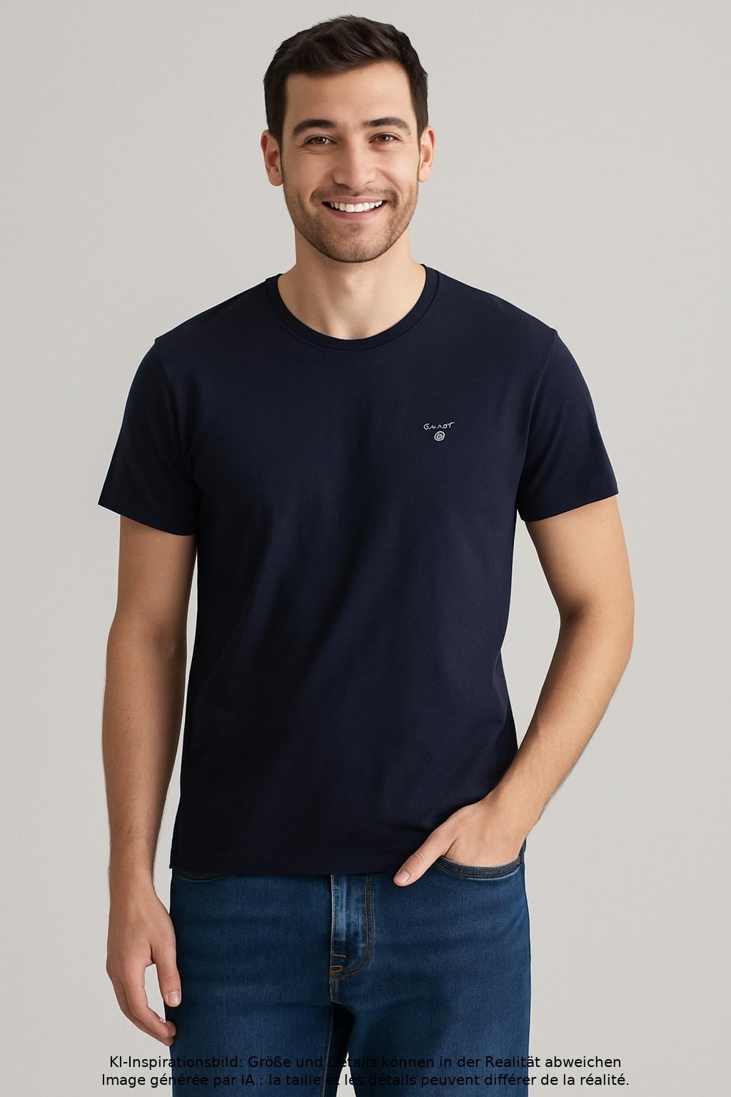 

Gant Herren T-Shirt, marineblau, Gr. 46