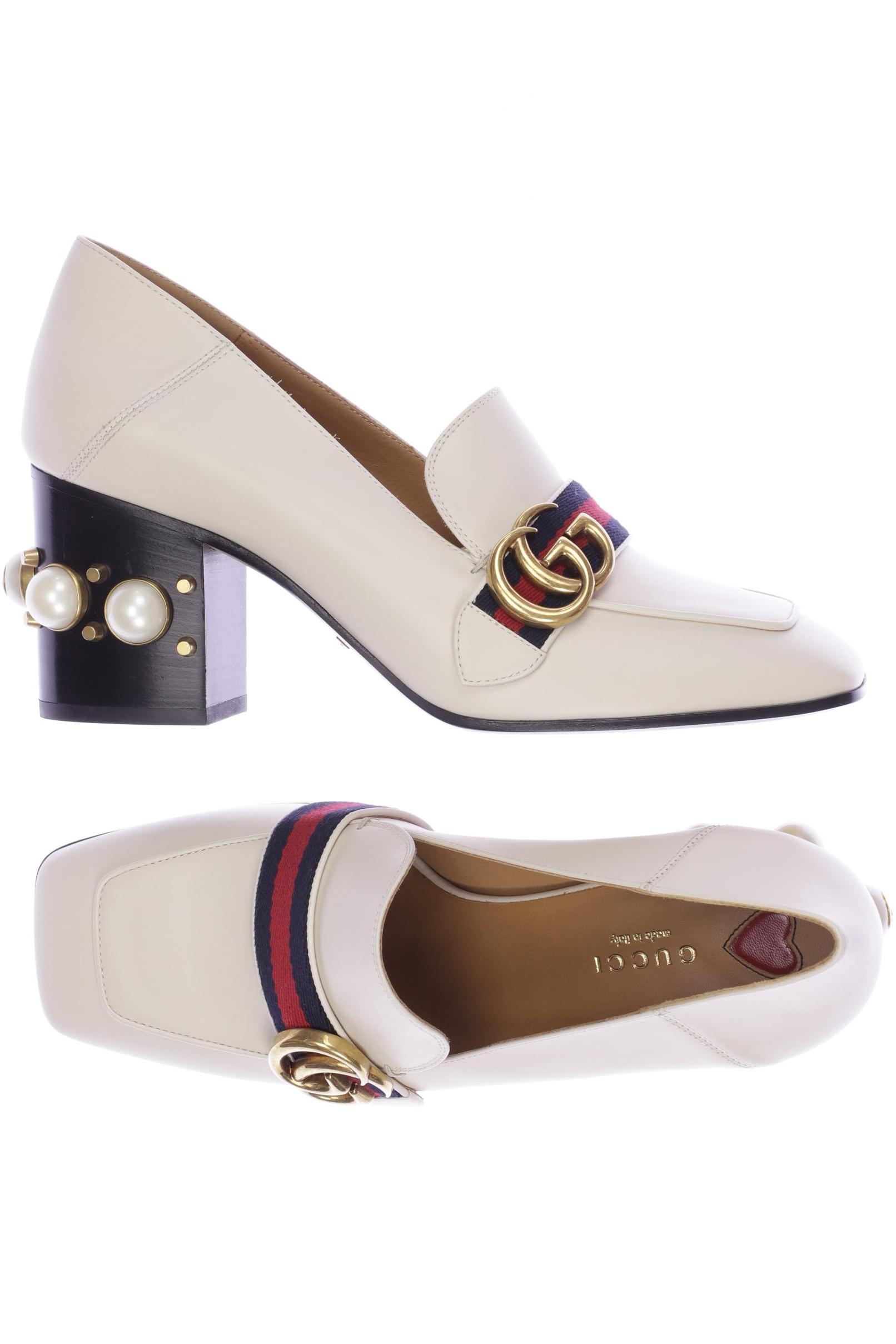 

Gucci Damen Pumps, cremeweiß, Gr. 38.5
