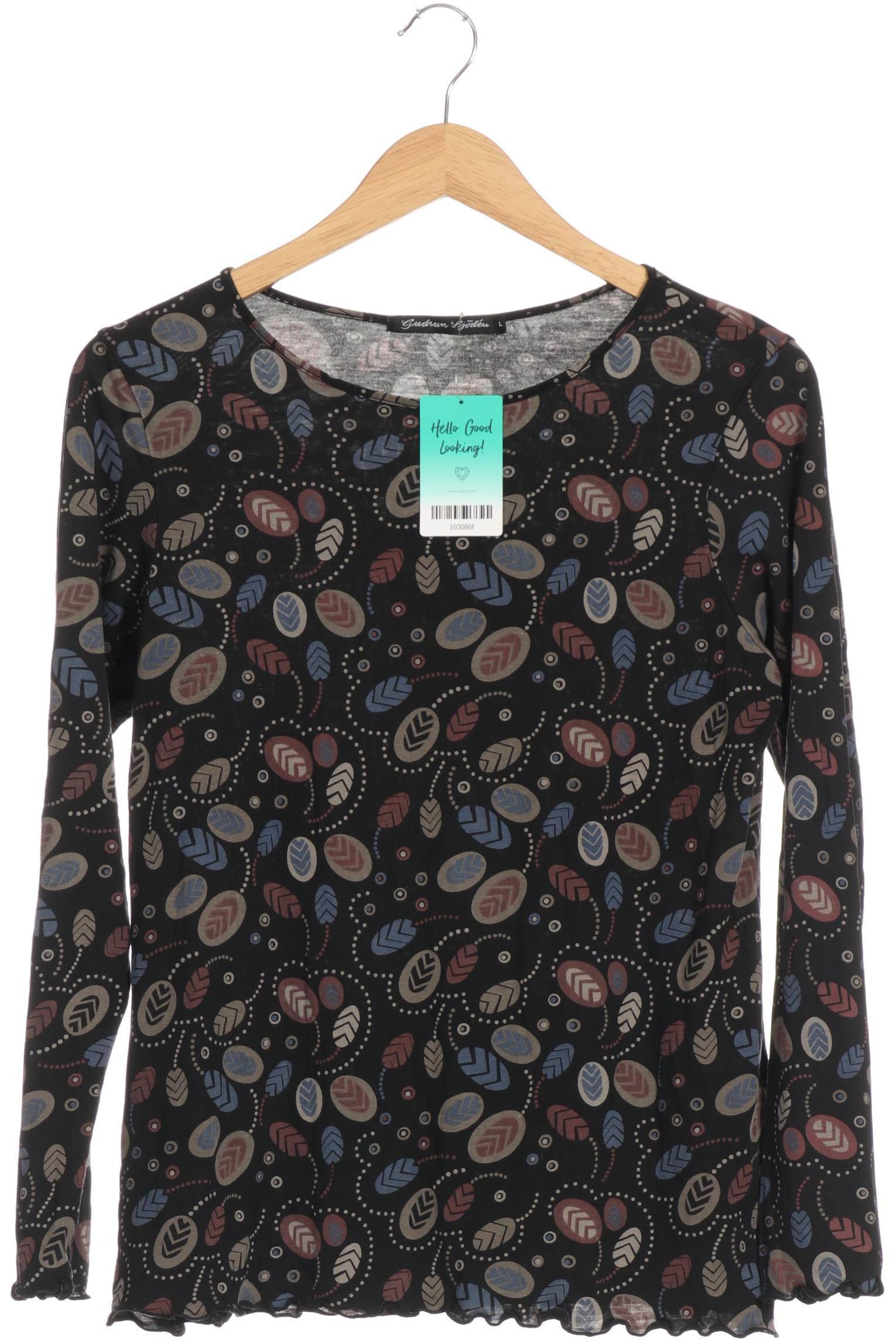 

Gudrun Sjödén Damen Langarmshirt, schwarz, Gr.