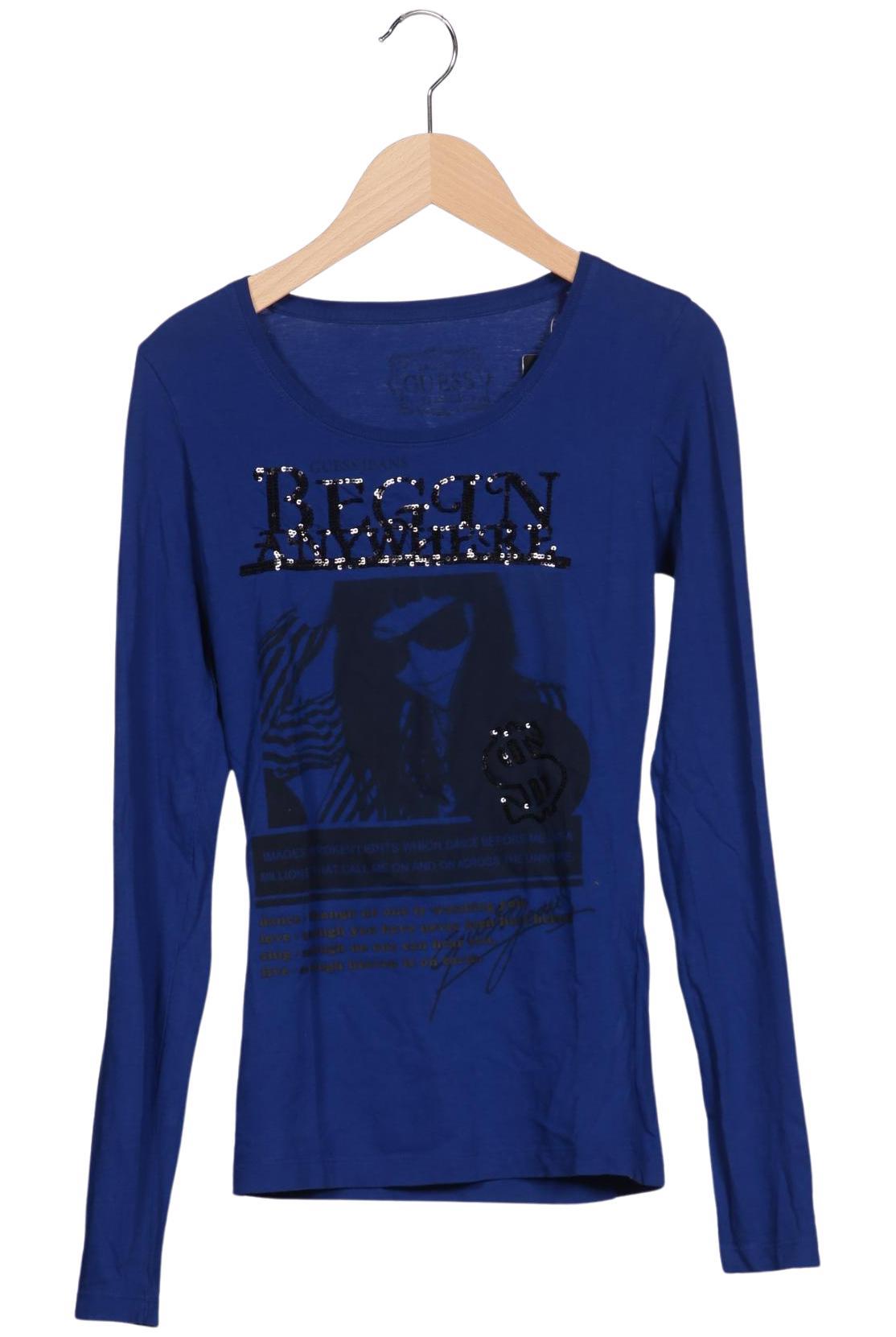 

Guess Damen Langarmshirt, marineblau, Gr. 36