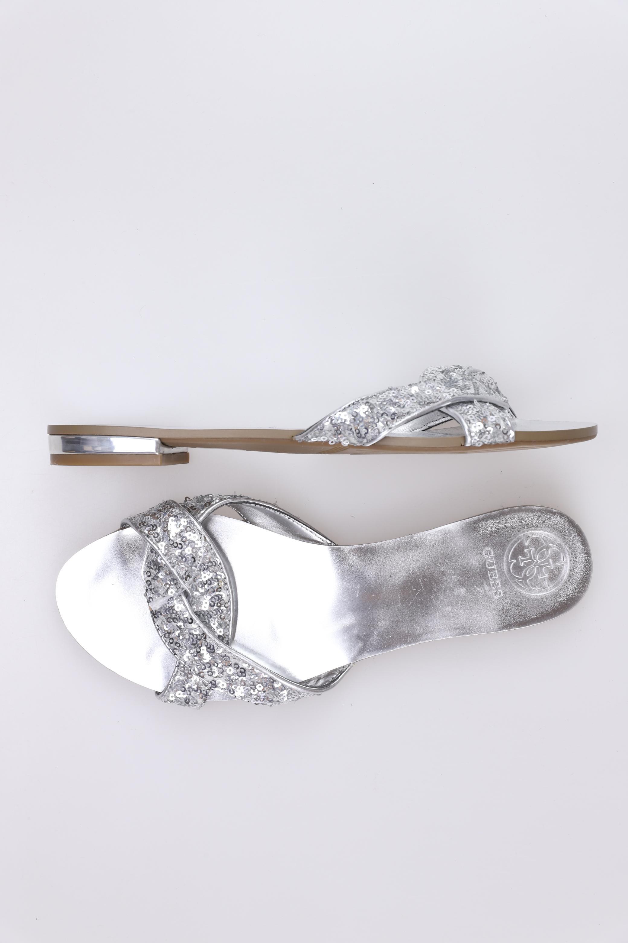 

Guess Damen Sandale, silber, Gr. 38