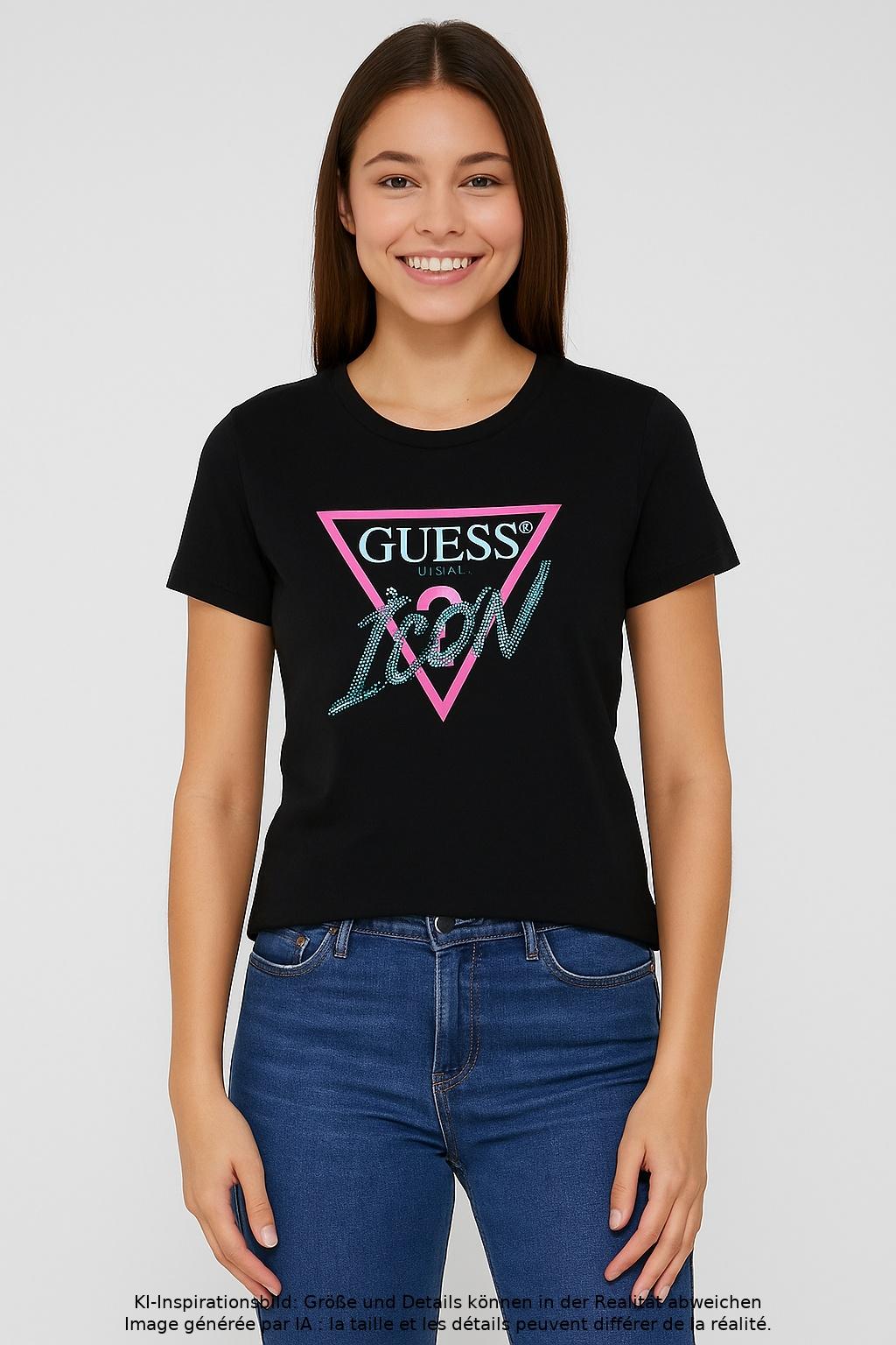 

Guess Damen T-Shirt, neon, Gr. 38