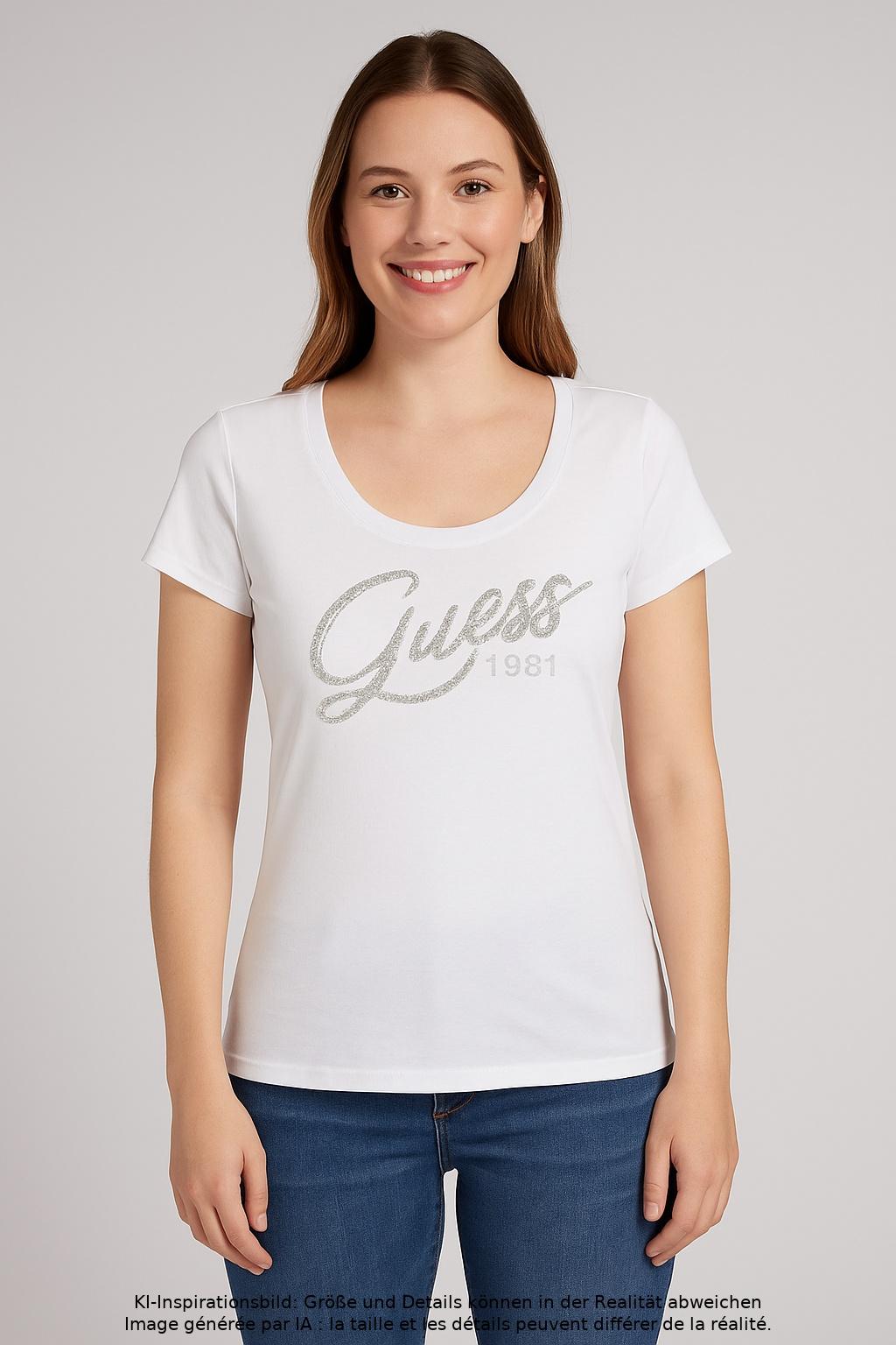 

Guess Damen T-Shirt, weiß, Gr. 36