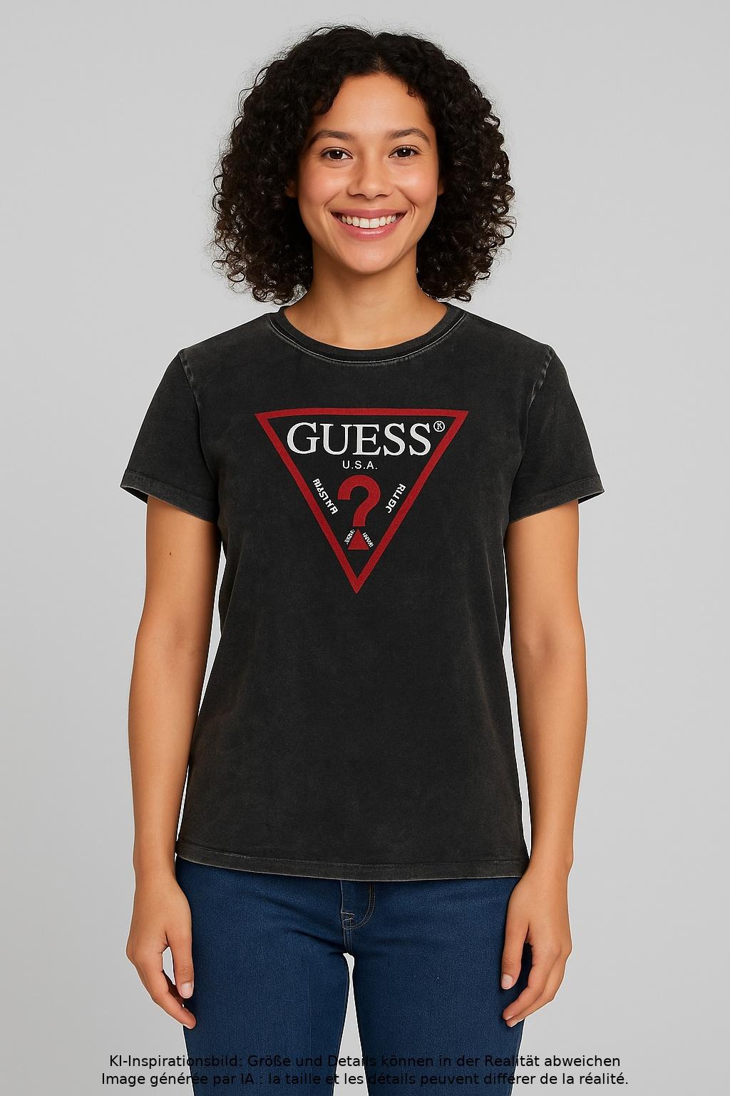 

Guess Damen T-Shirt, grau, Gr. 36