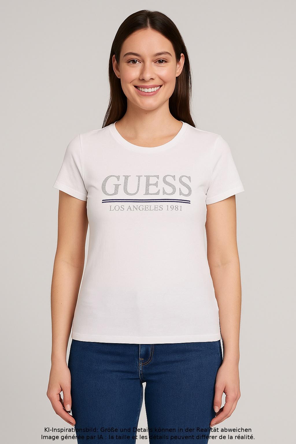 

Guess Damen T-Shirt, weiß, Gr. 38
