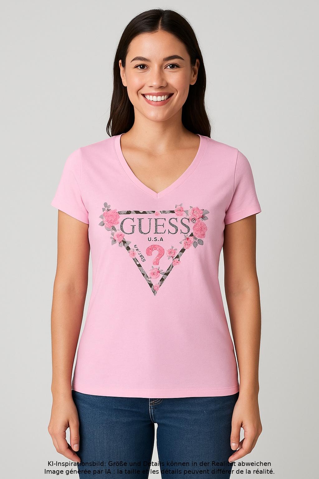 

Guess Damen T-Shirt, pink, Gr. 38