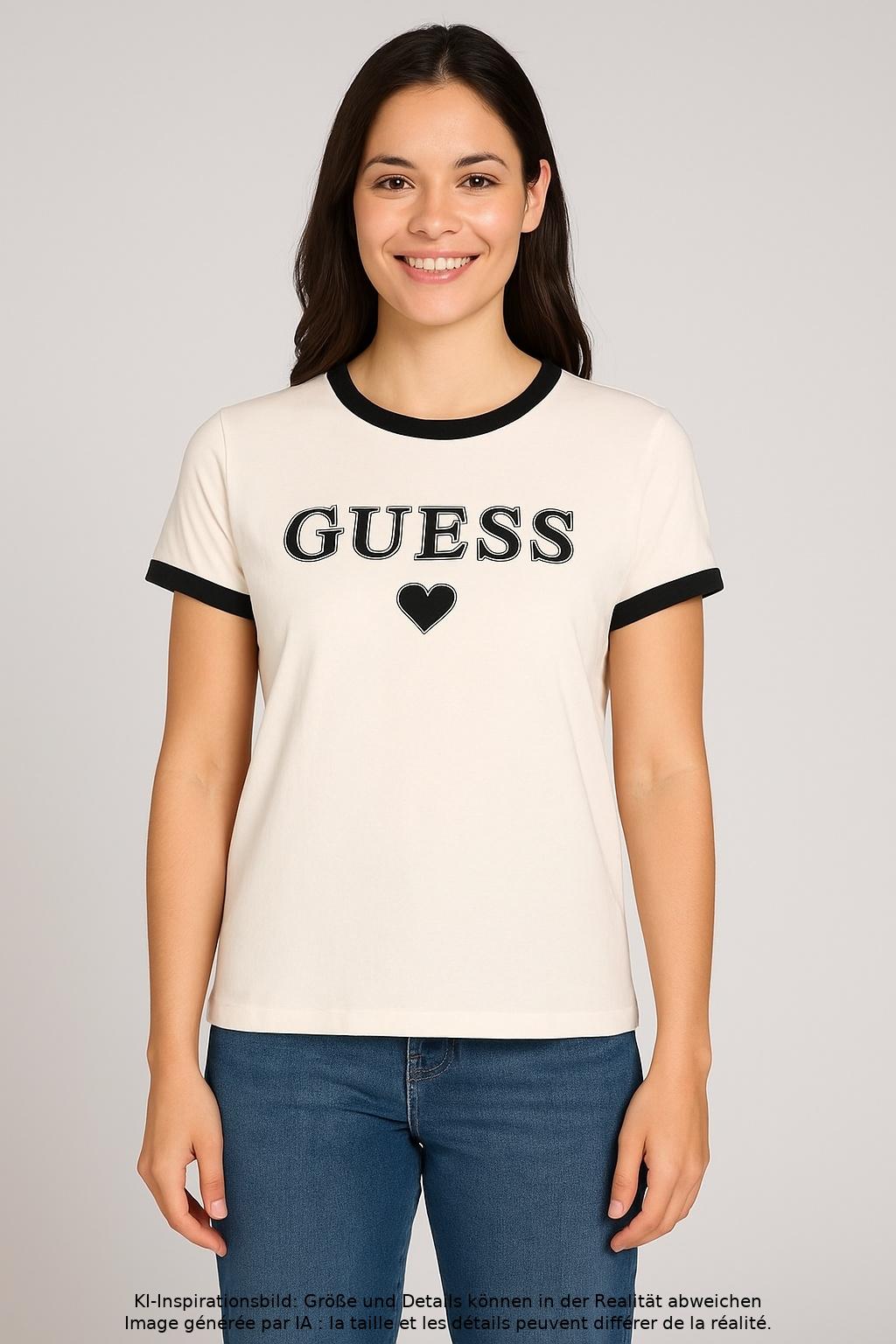 

Guess Damen T-Shirt, weiß, Gr. 36