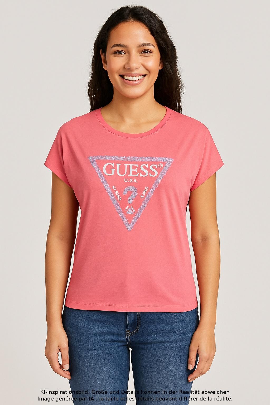 

Guess Damen T-Shirt, pink, Gr. 34