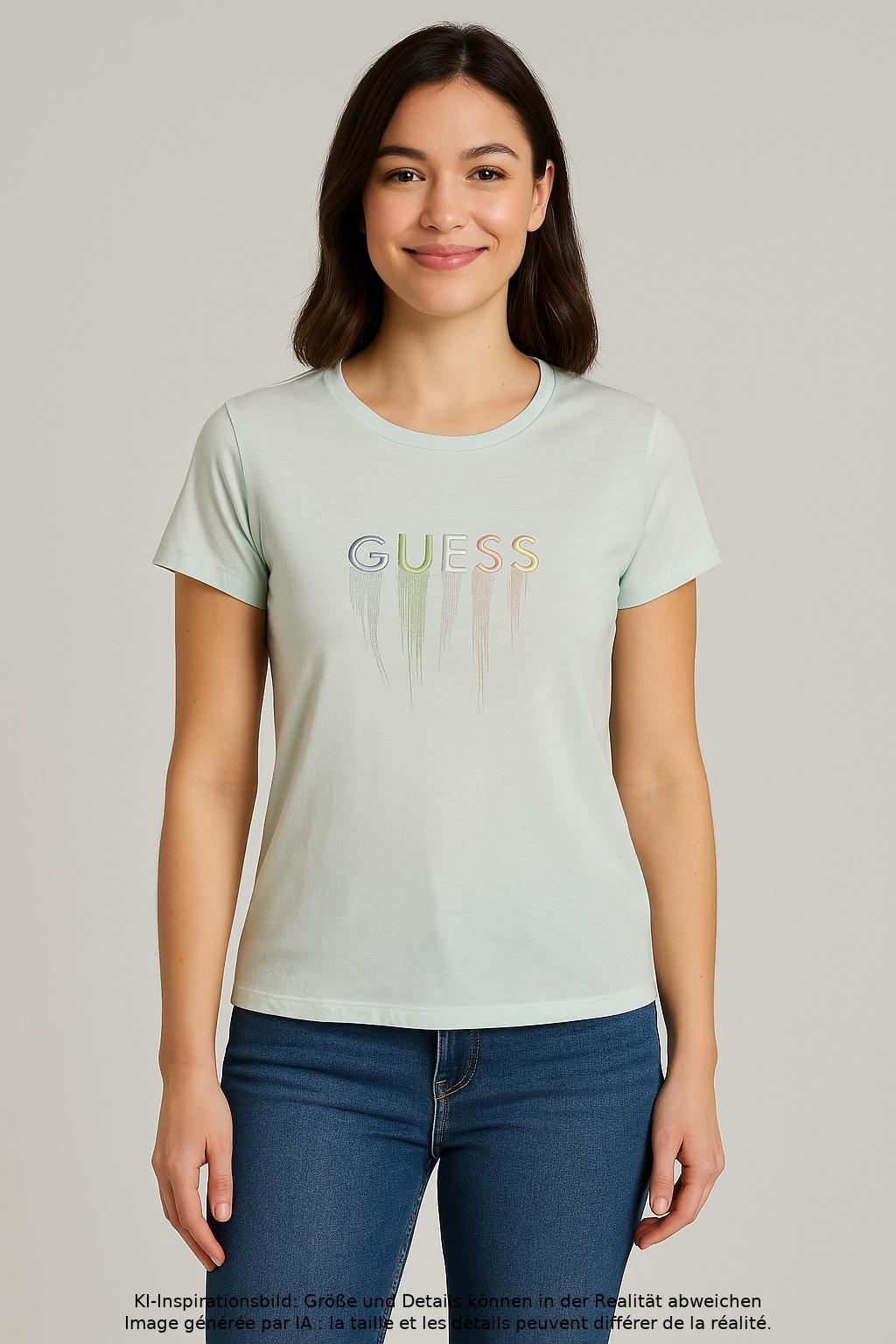 

Guess Damen T-Shirt, hellgrün, Gr. 36