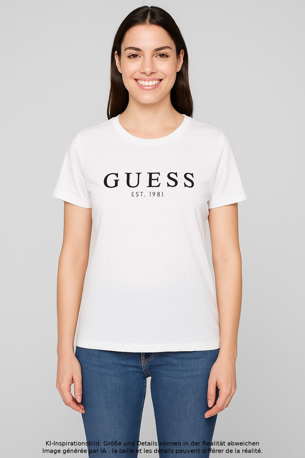 

Guess Damen T-Shirt, weiß, Gr. 34