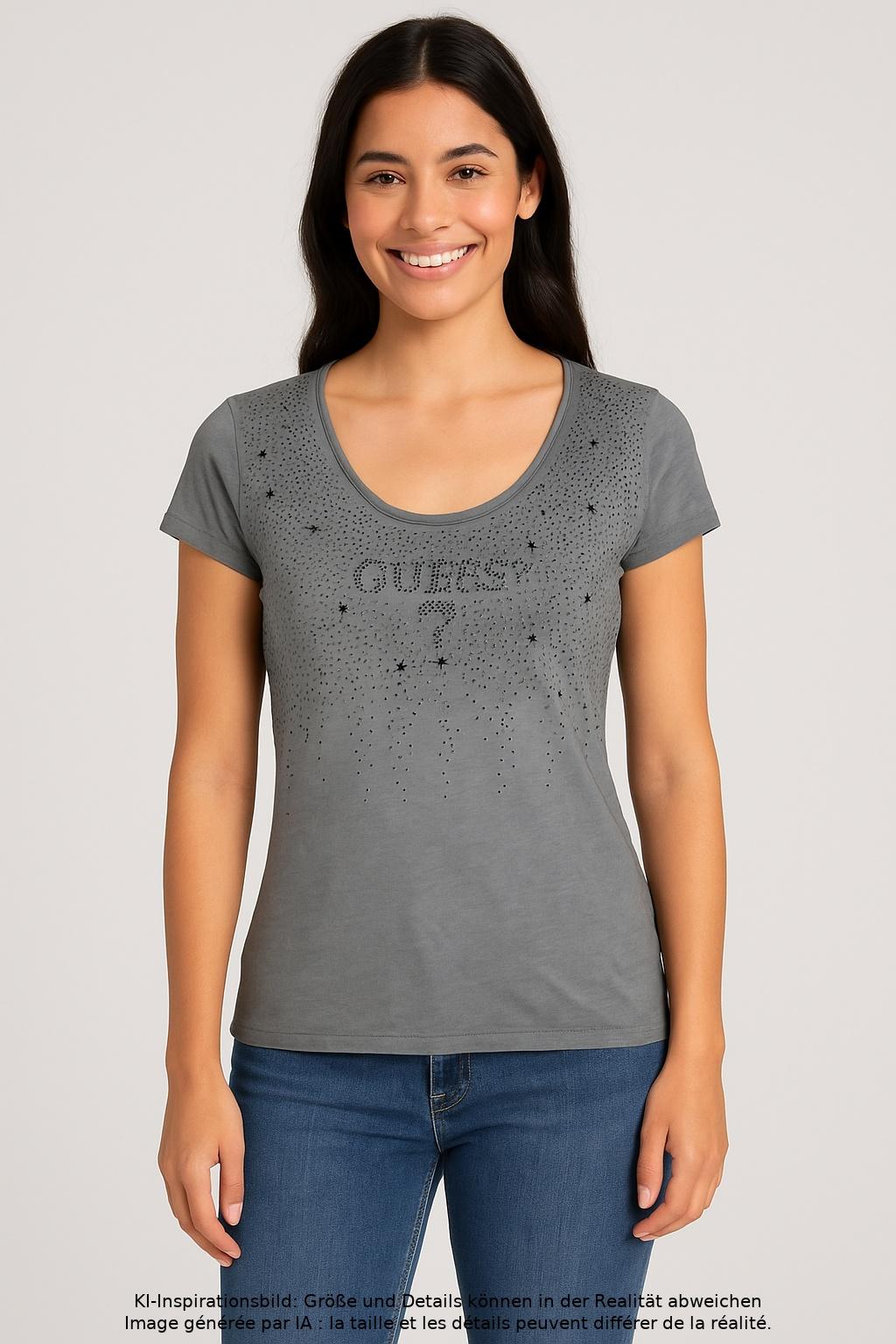 

Guess Damen T-Shirt, grau, Gr. 38