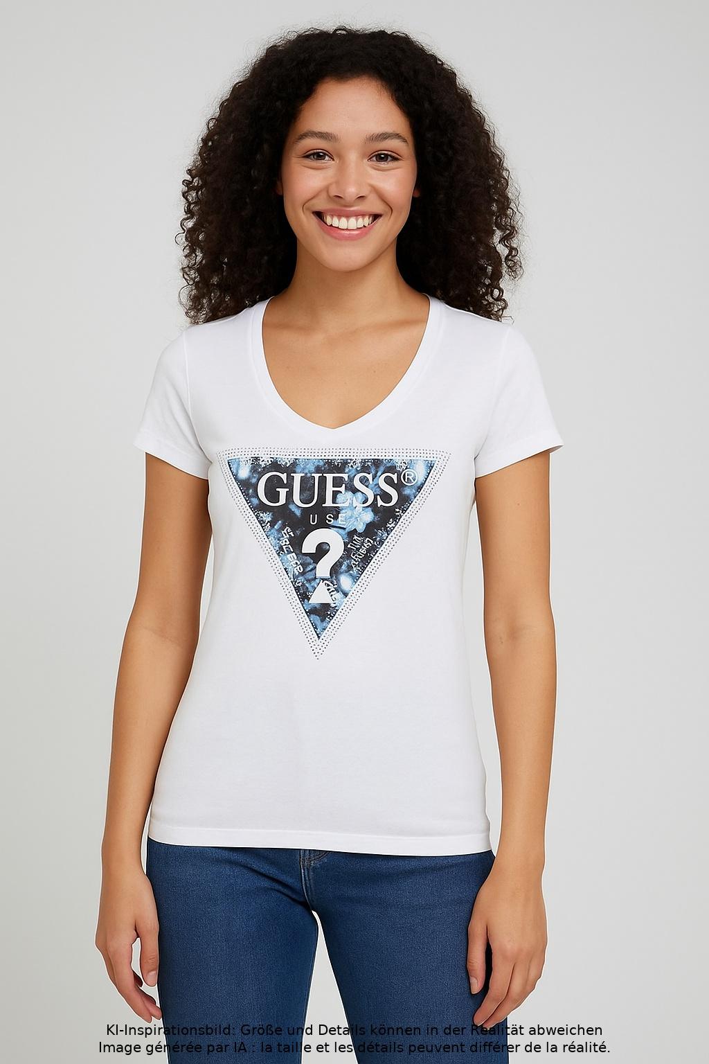 

Guess Damen T-Shirt, weiß, Gr. 36