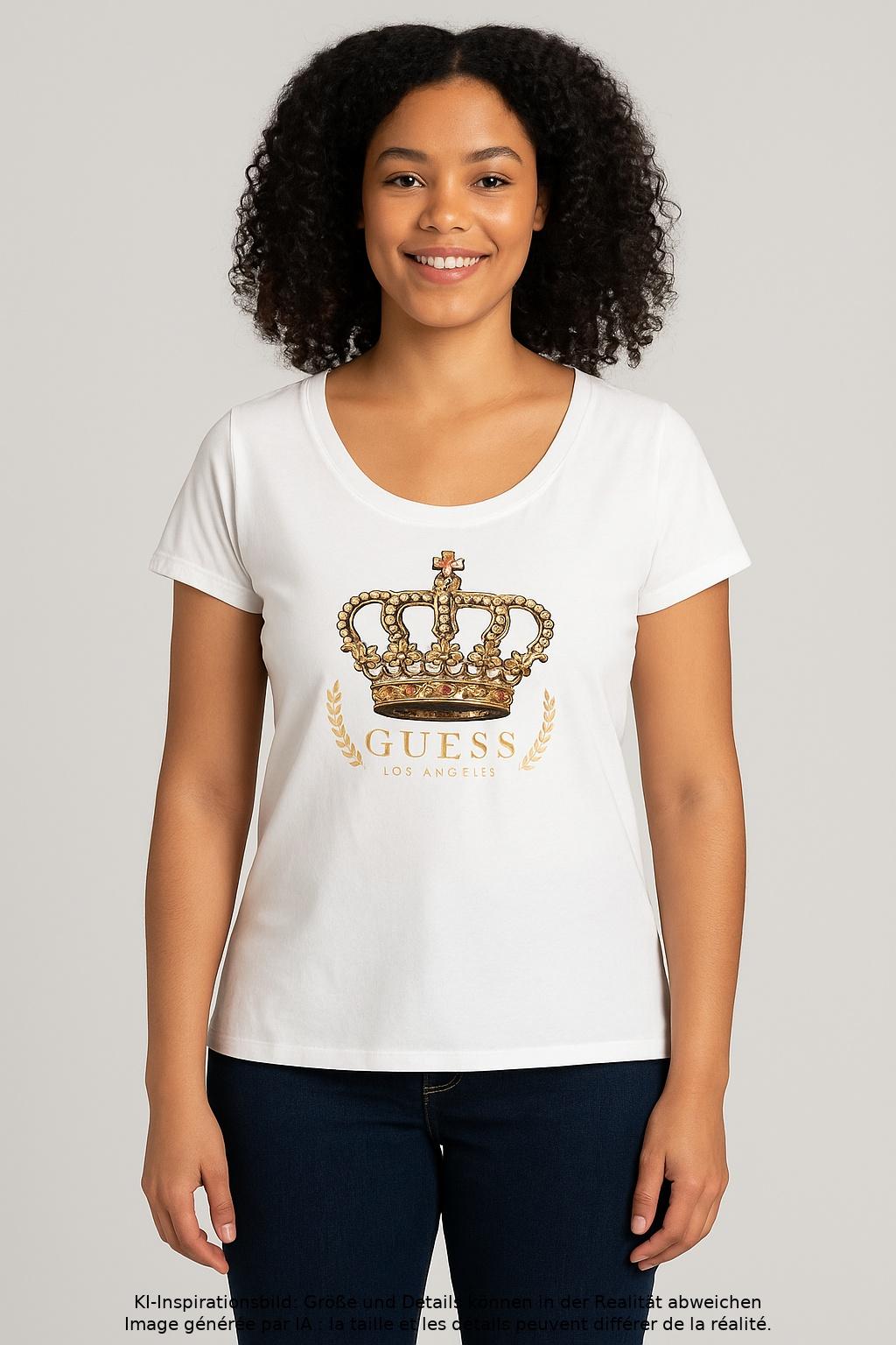 

Guess Damen T-Shirt, weiß, Gr. 46