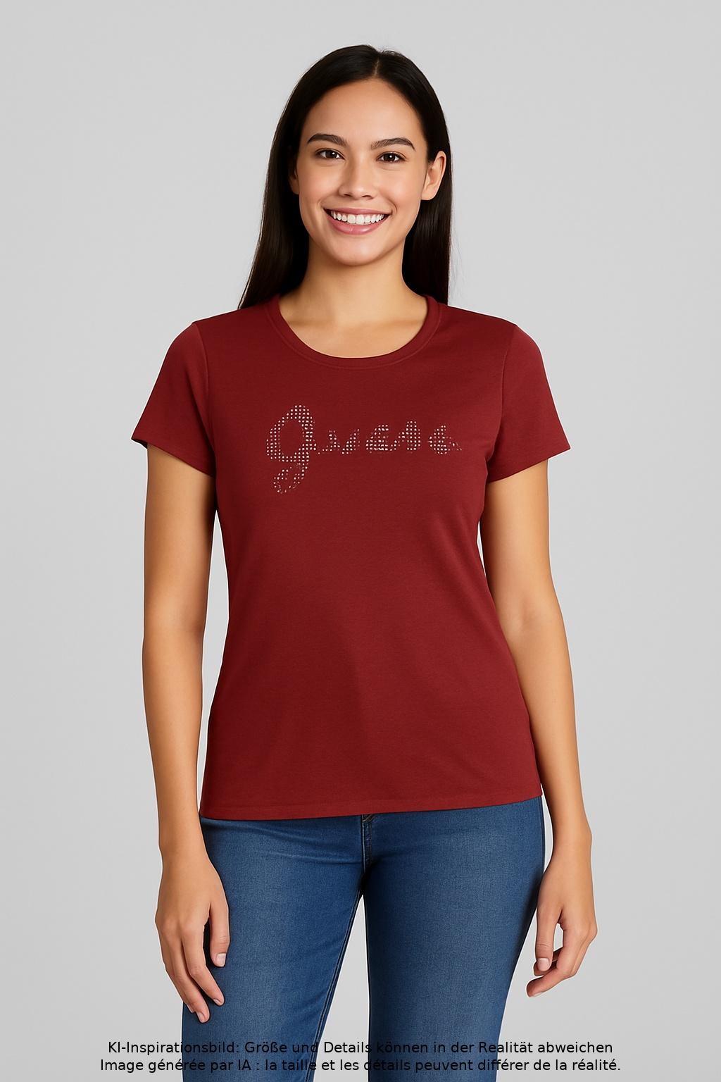 

Guess Damen T-Shirt, rot, Gr. 42
