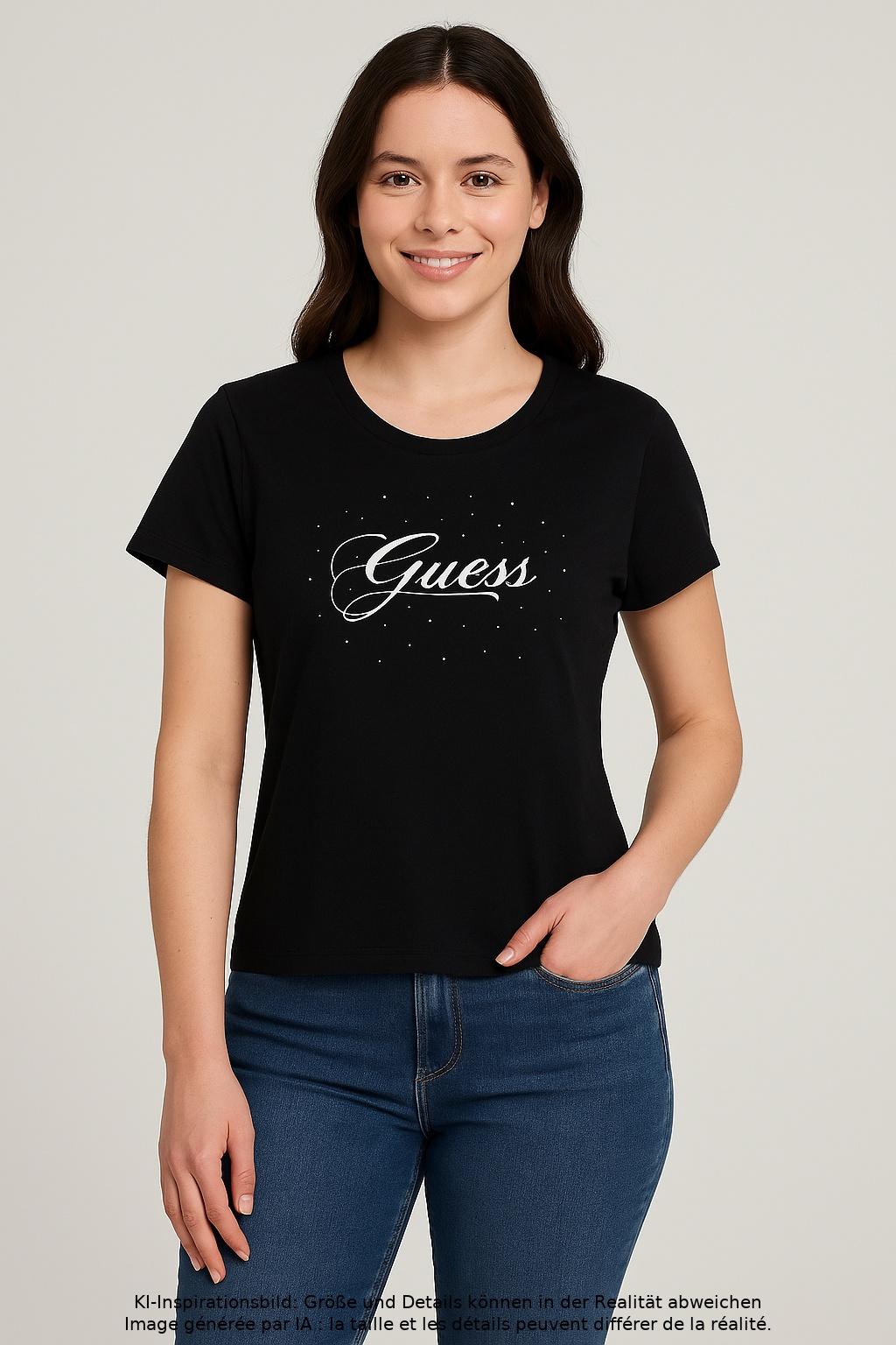 

Guess Damen T-Shirt, schwarz, Gr. 42