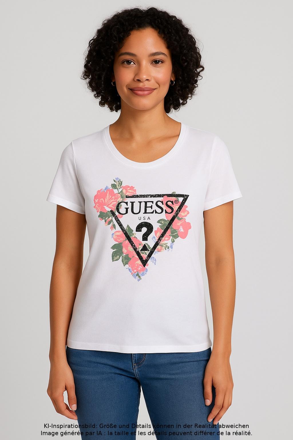 

Guess Damen T-Shirt, weiß, Gr. 38
