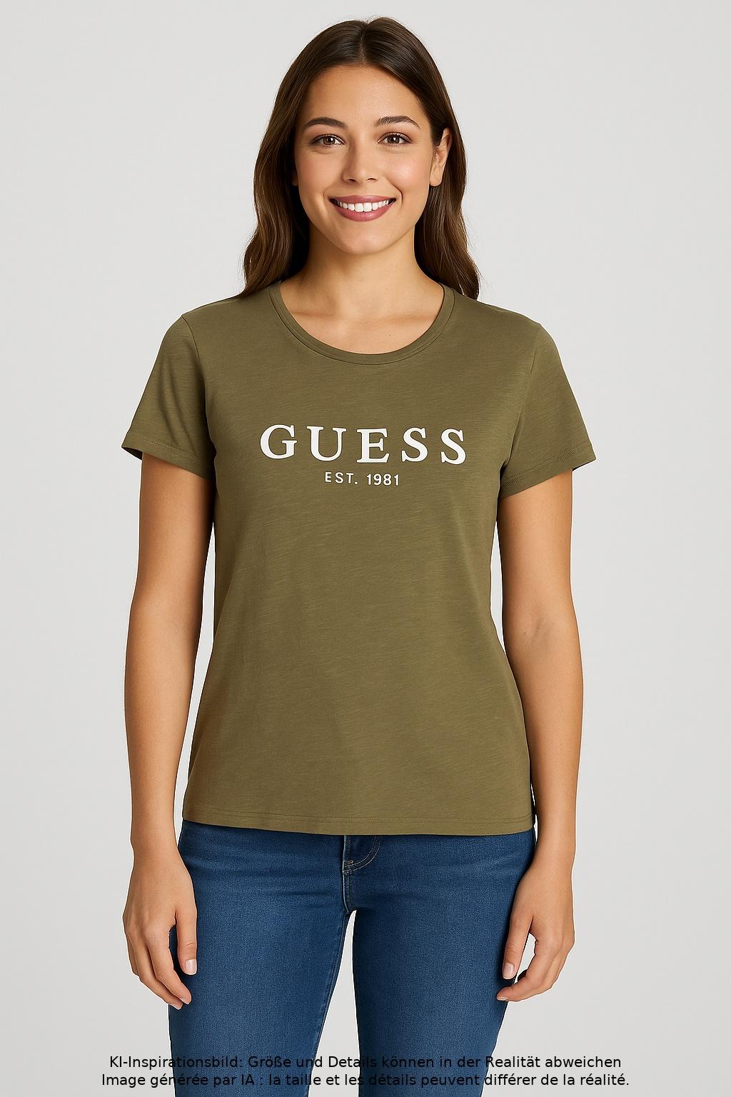 

Guess Damen T-Shirt, grün, Gr. 40