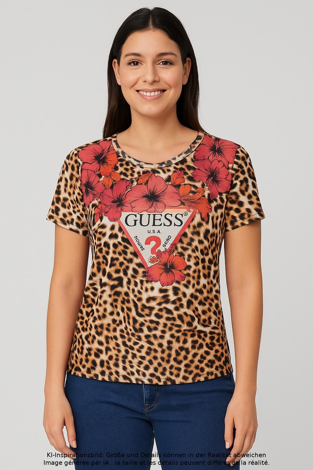 

Guess Damen T-Shirt, mehrfarbig, Gr. 36