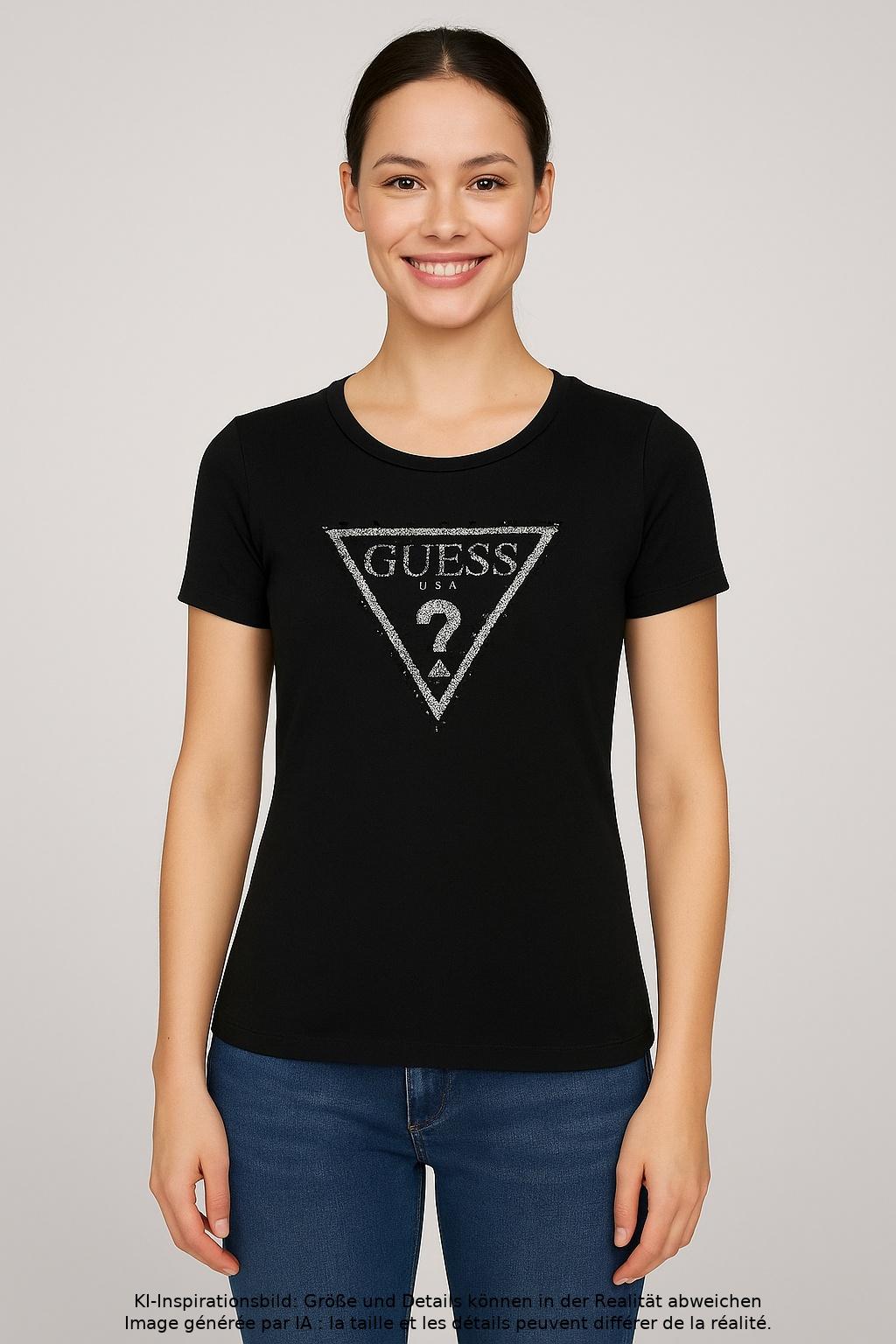 

Guess Damen T-Shirt, schwarz, Gr. 32