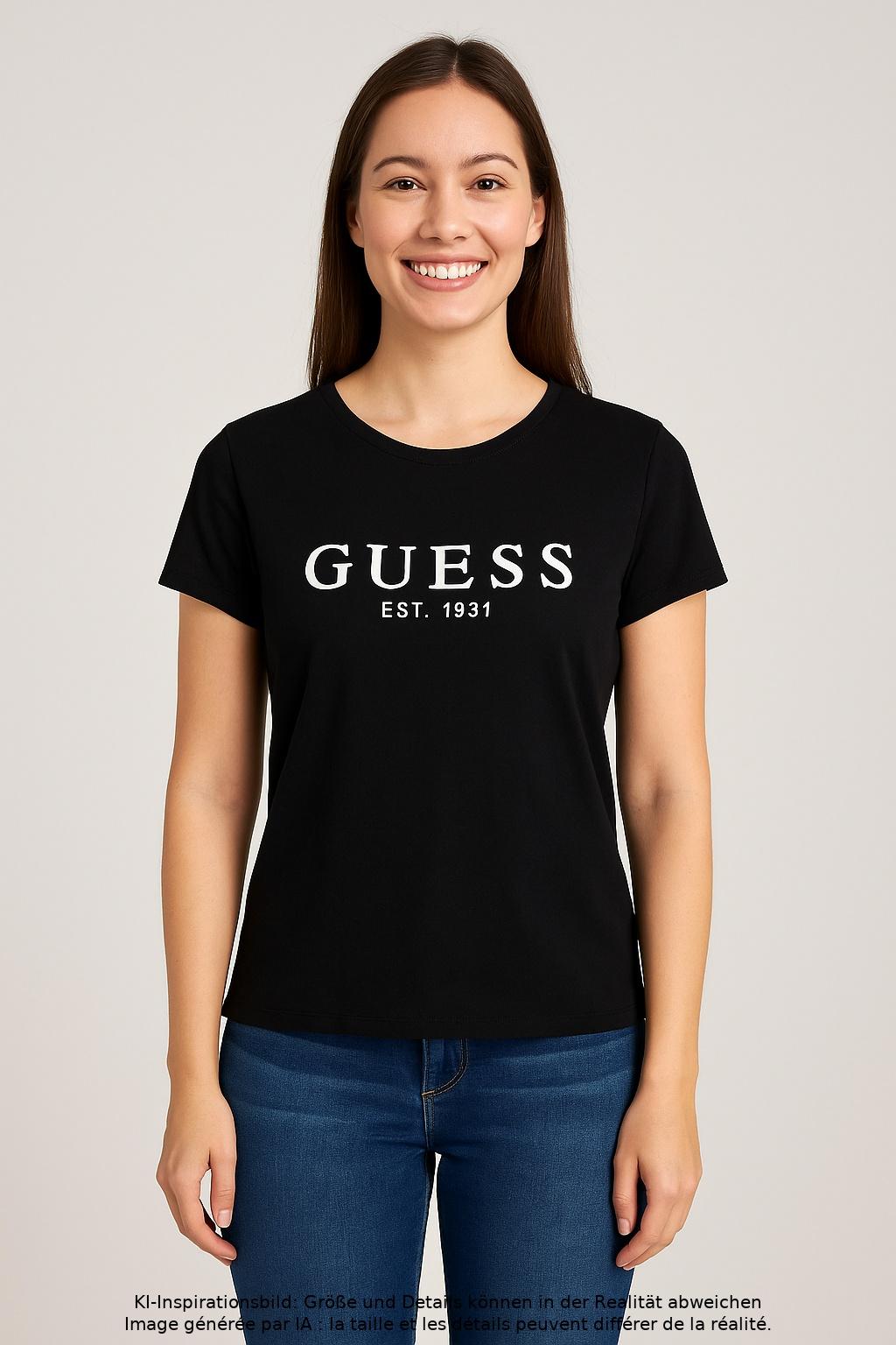 

Guess Damen T-Shirt, schwarz, Gr. 36