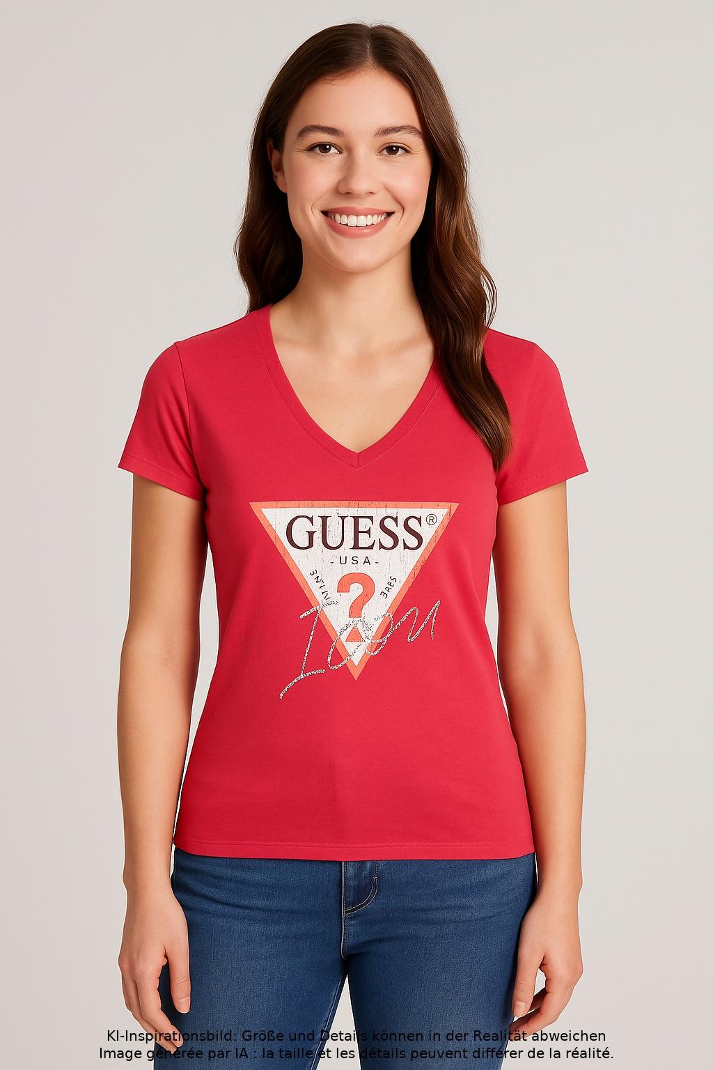 

Guess Damen T-Shirt, pink, Gr. 34