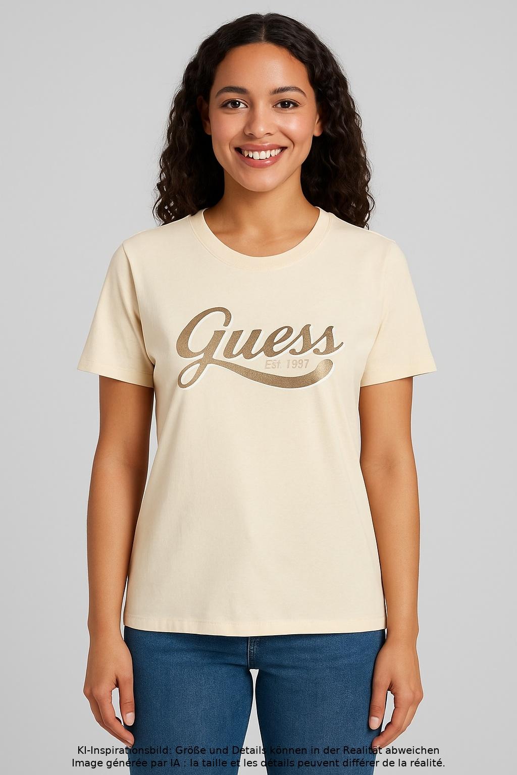 

Guess Damen T-Shirt, mehrfarbig, Gr. 36