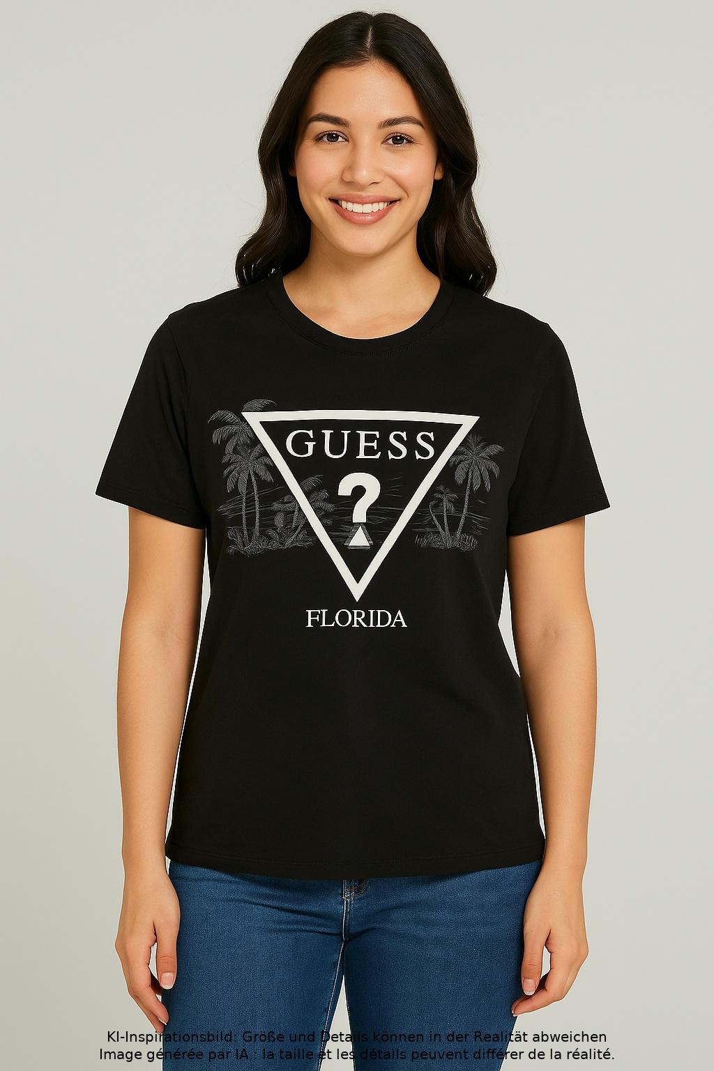 

Guess Damen T-Shirt, schwarz, Gr. 42
