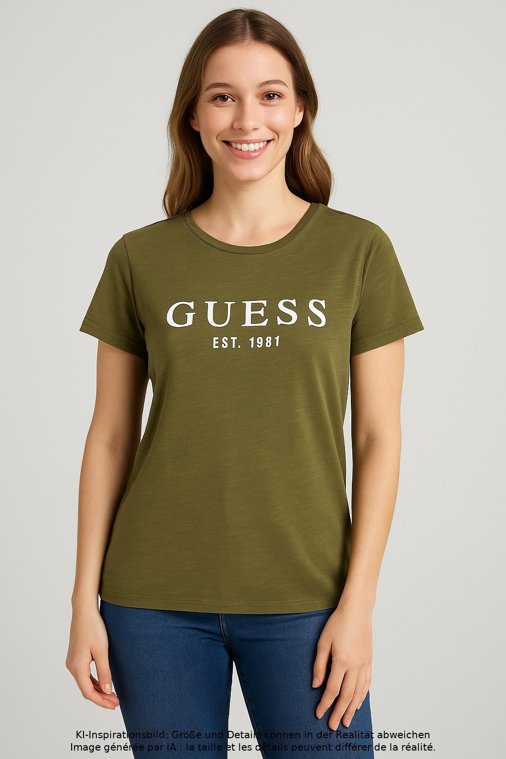 

Guess Damen T-Shirt, grün, Gr. 34