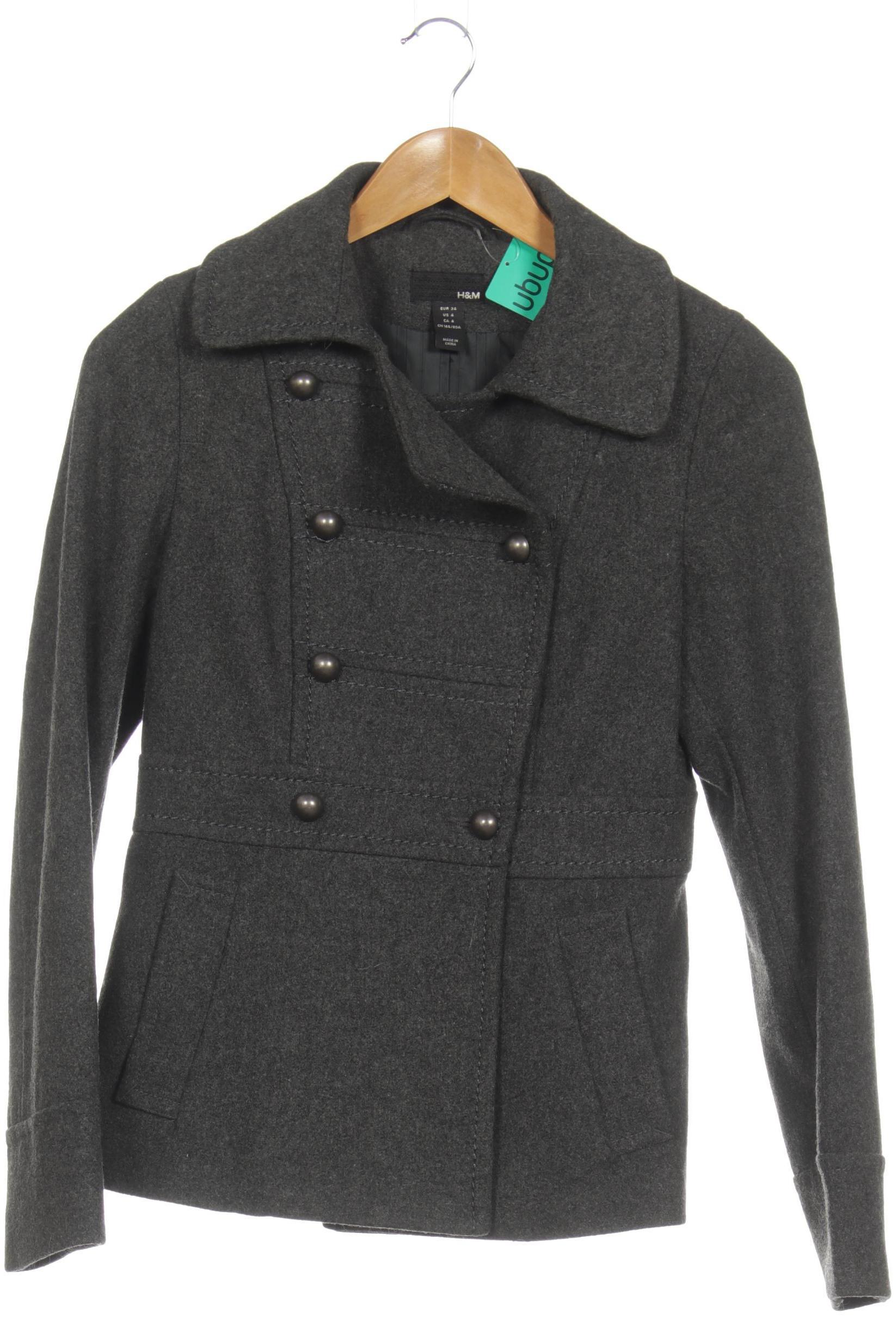 

H&M Damen Mantel, grau, Gr. 34
