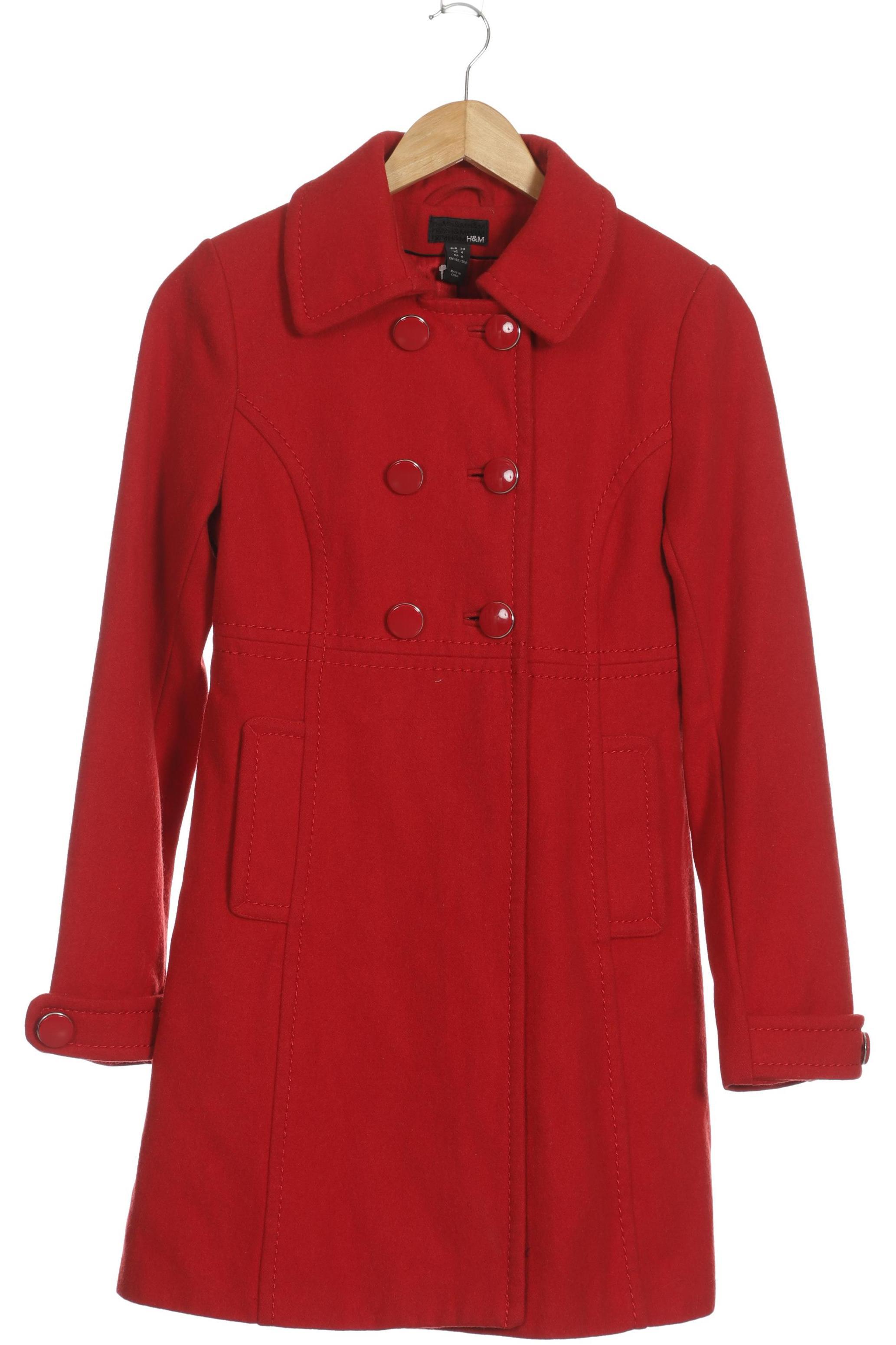 

H&M Damen Mantel, rot, Gr. 34