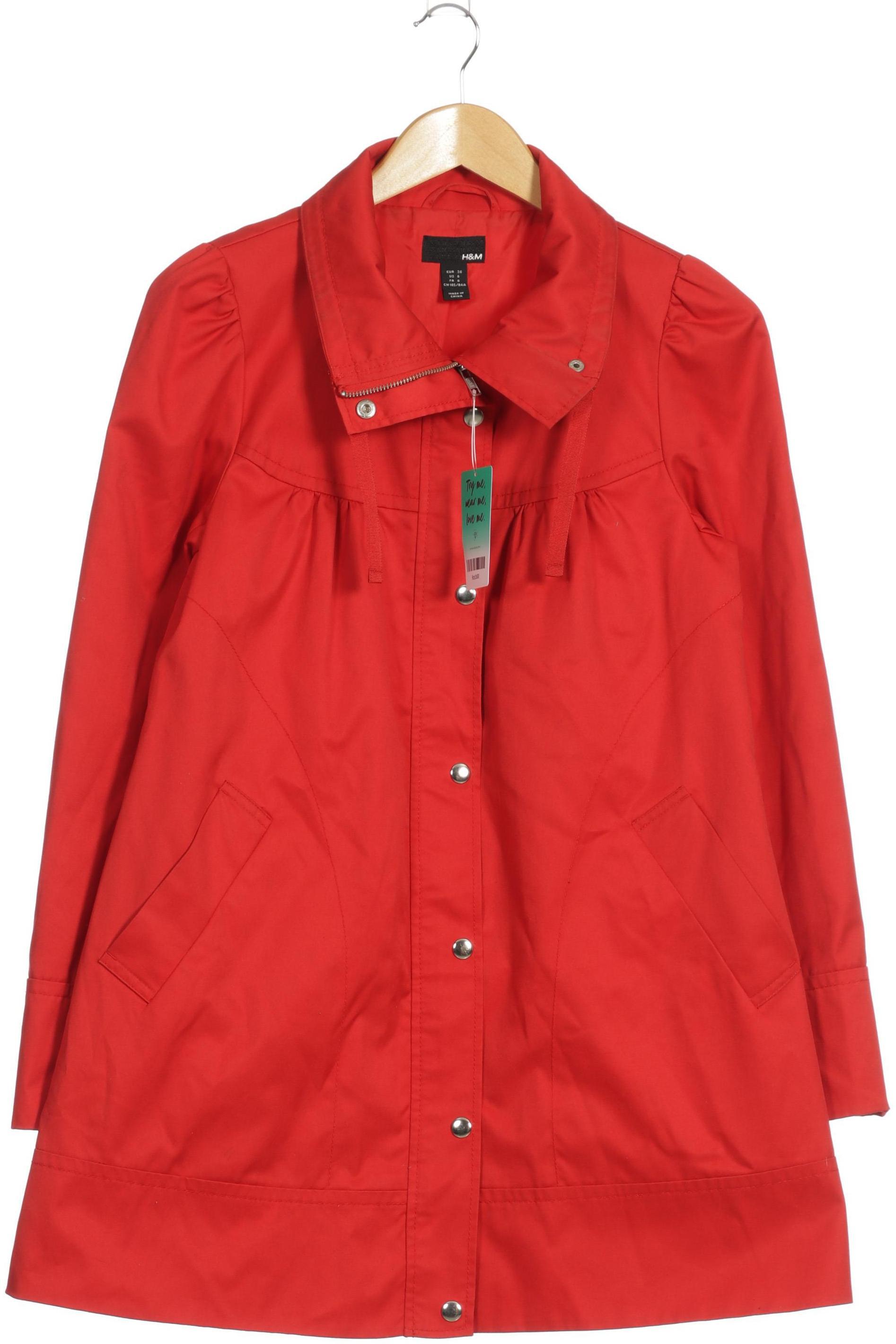 

H&M Damen Mantel, rot, Gr. 36