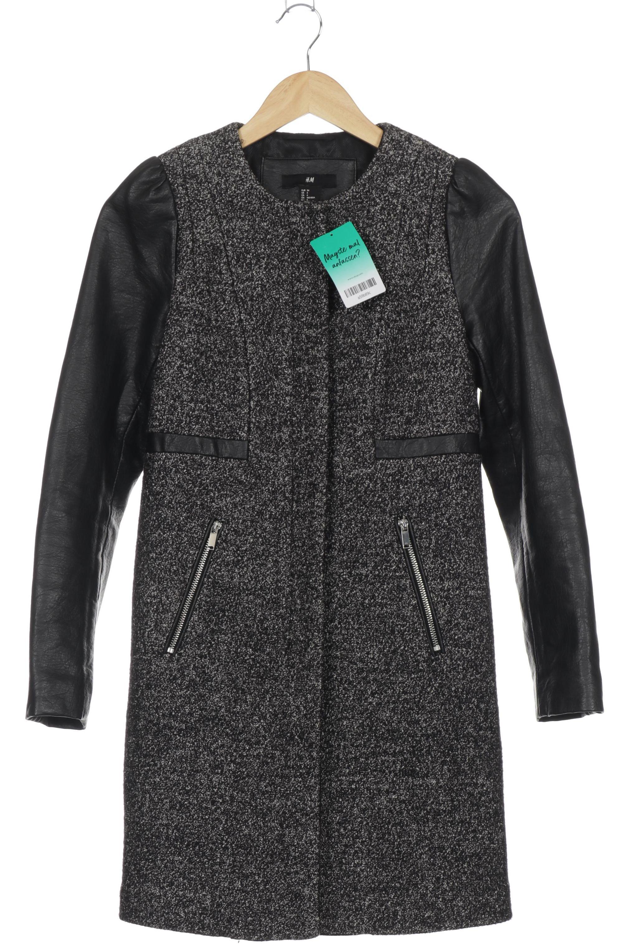 

H&M Damen Mantel, schwarz, Gr. 34