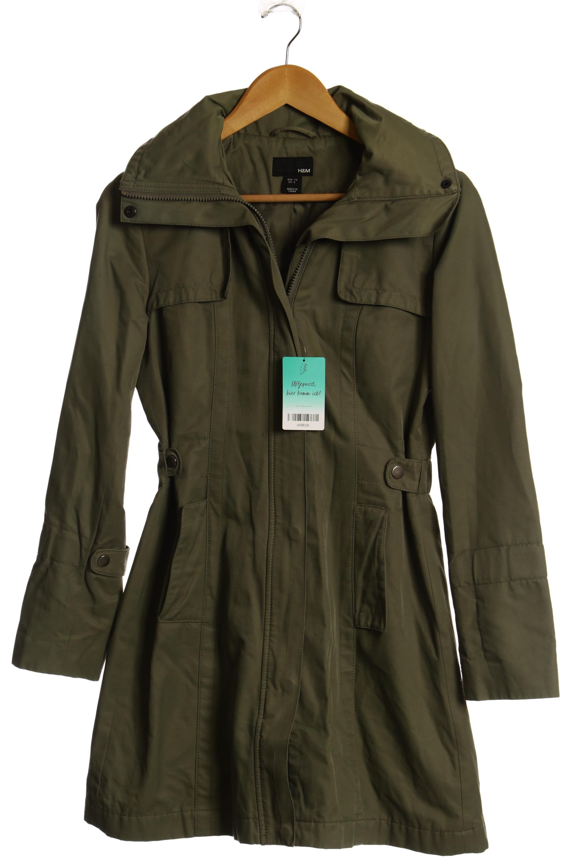 

H&M Damen Mantel, grün, Gr. 34